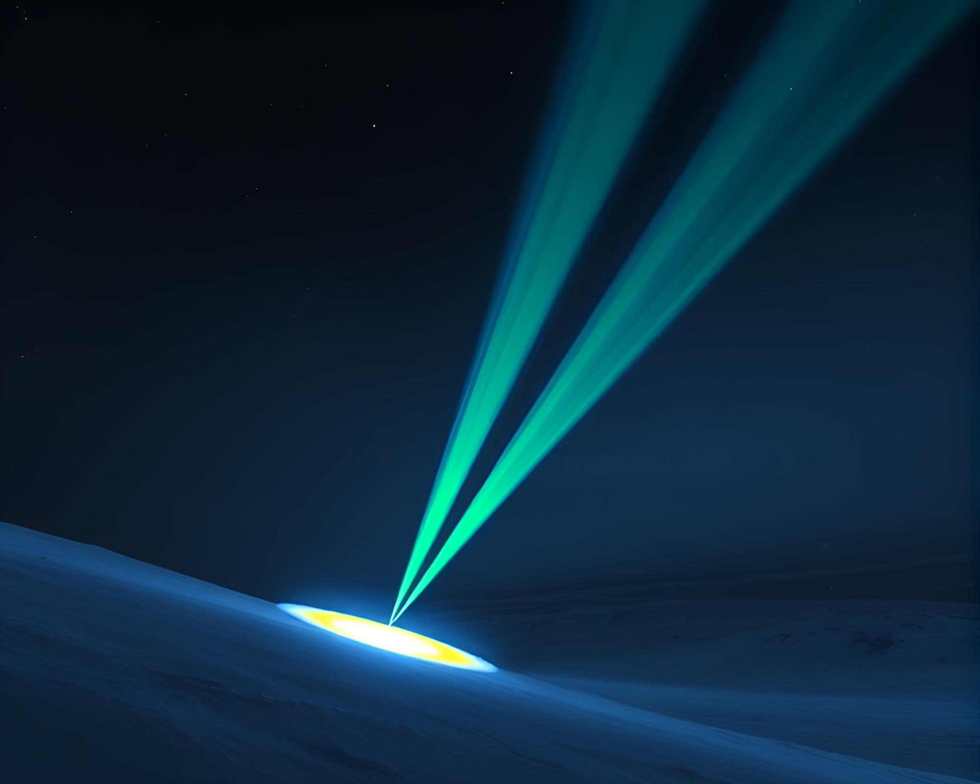 Laser Beam Necklace in Antarctic Whiteout – free AI stock image