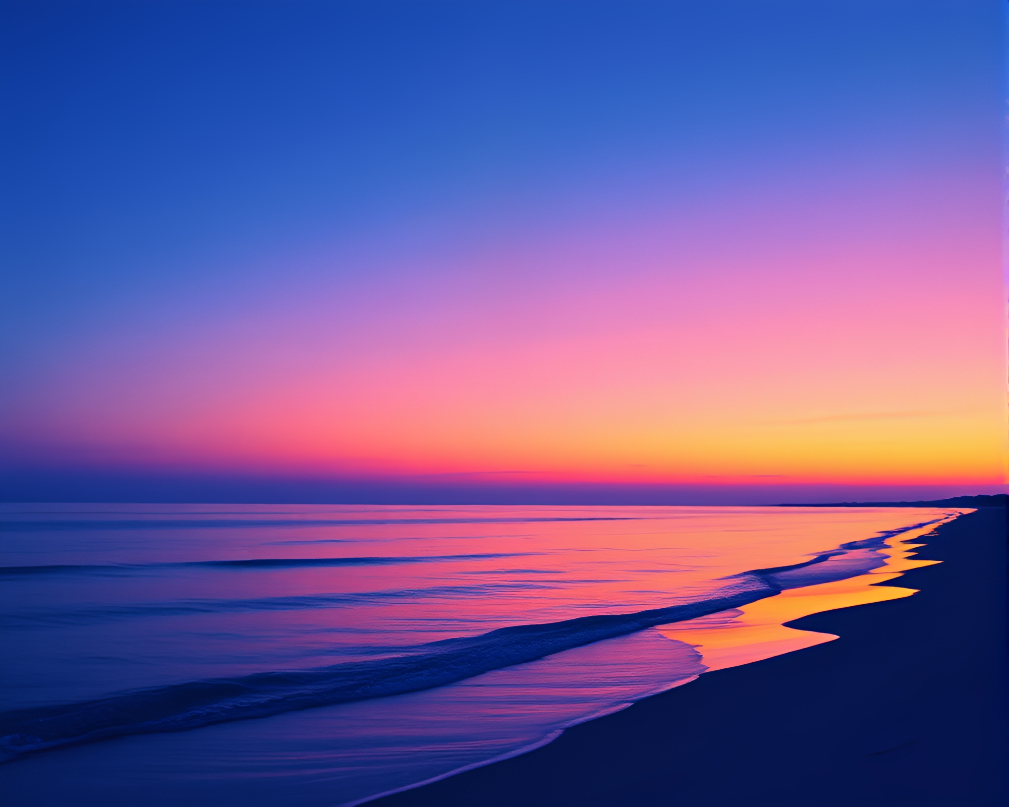 Pointillism Dusk at Beach with Scan Lines – free AI stock image
