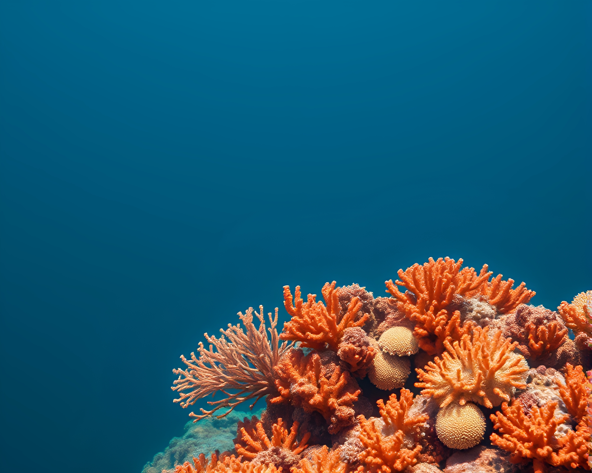 Minimalist Coral Reef Sunset in Burnt Orange – free AI stock image