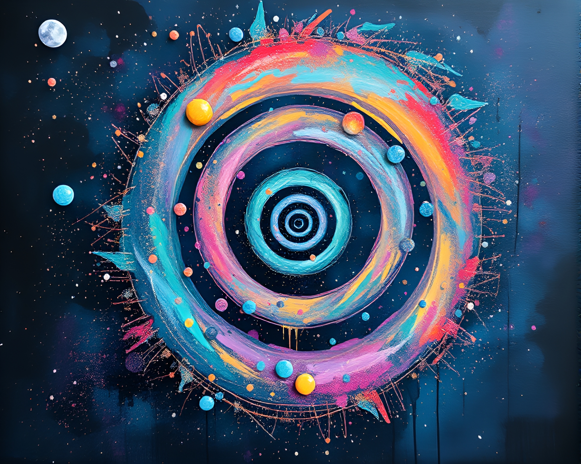 Surreal Spiral Mermaid Among Cosmic Dust – free AI stock image