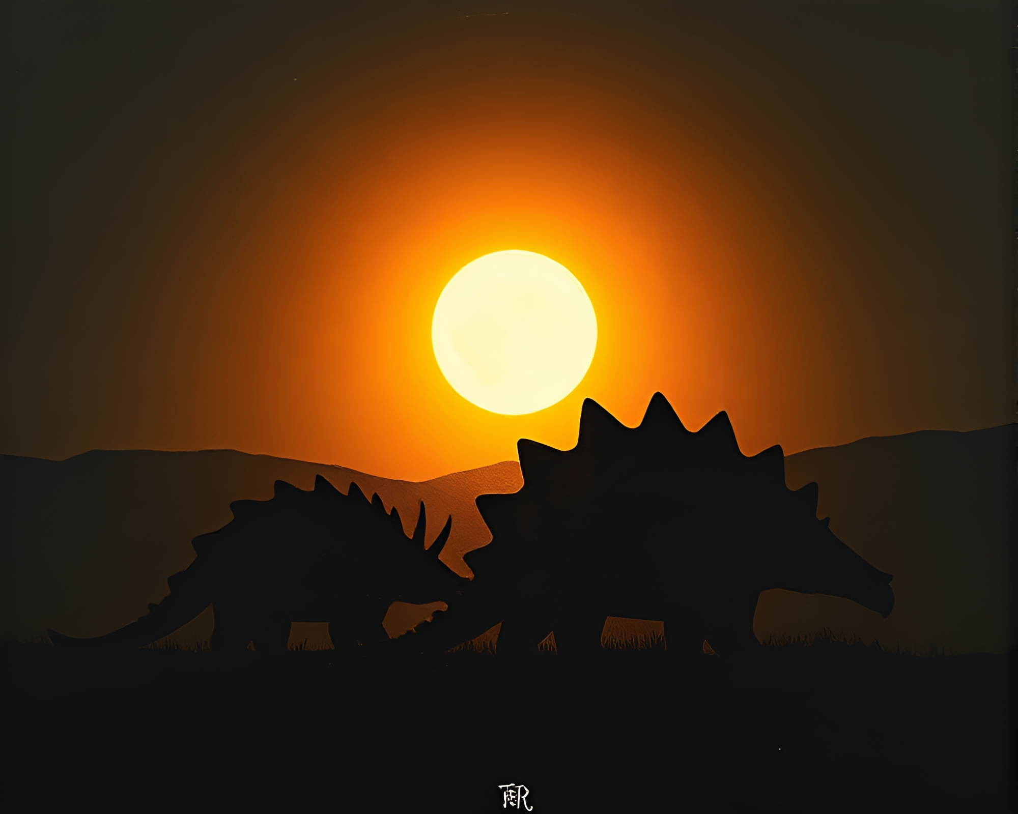 Impasto Armadillo Silhouette: Double Exposure Photography – free AI stock image