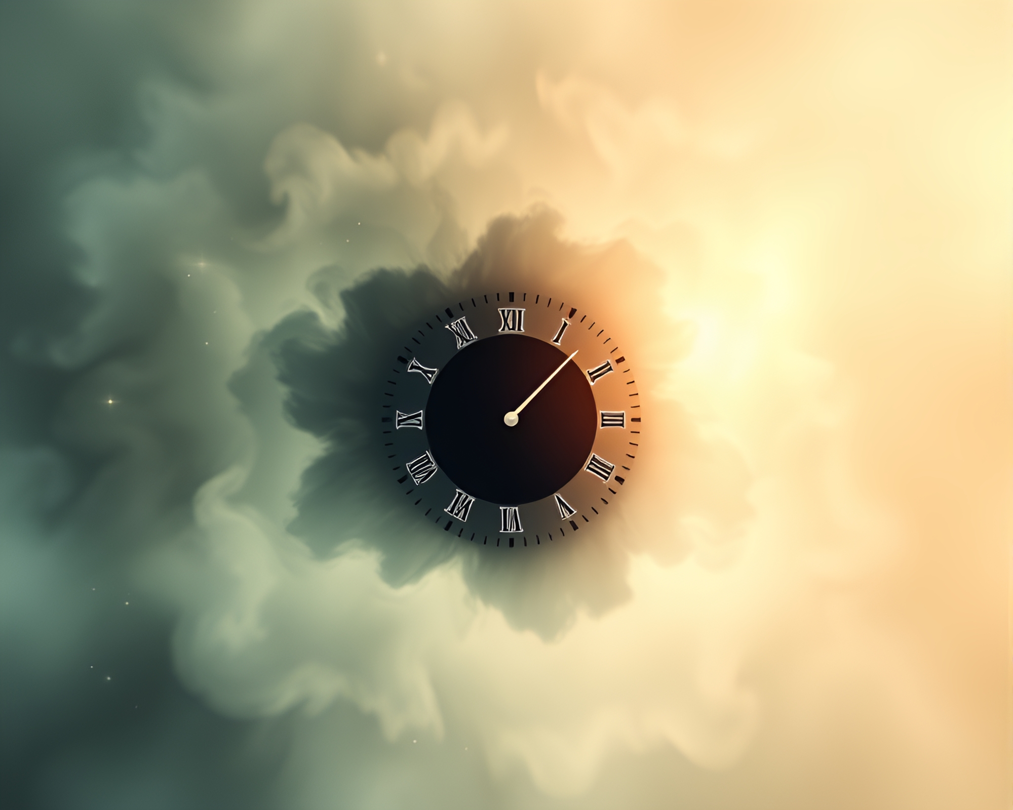 Ethereal Time Vortex in Flat Design – free AI stock image