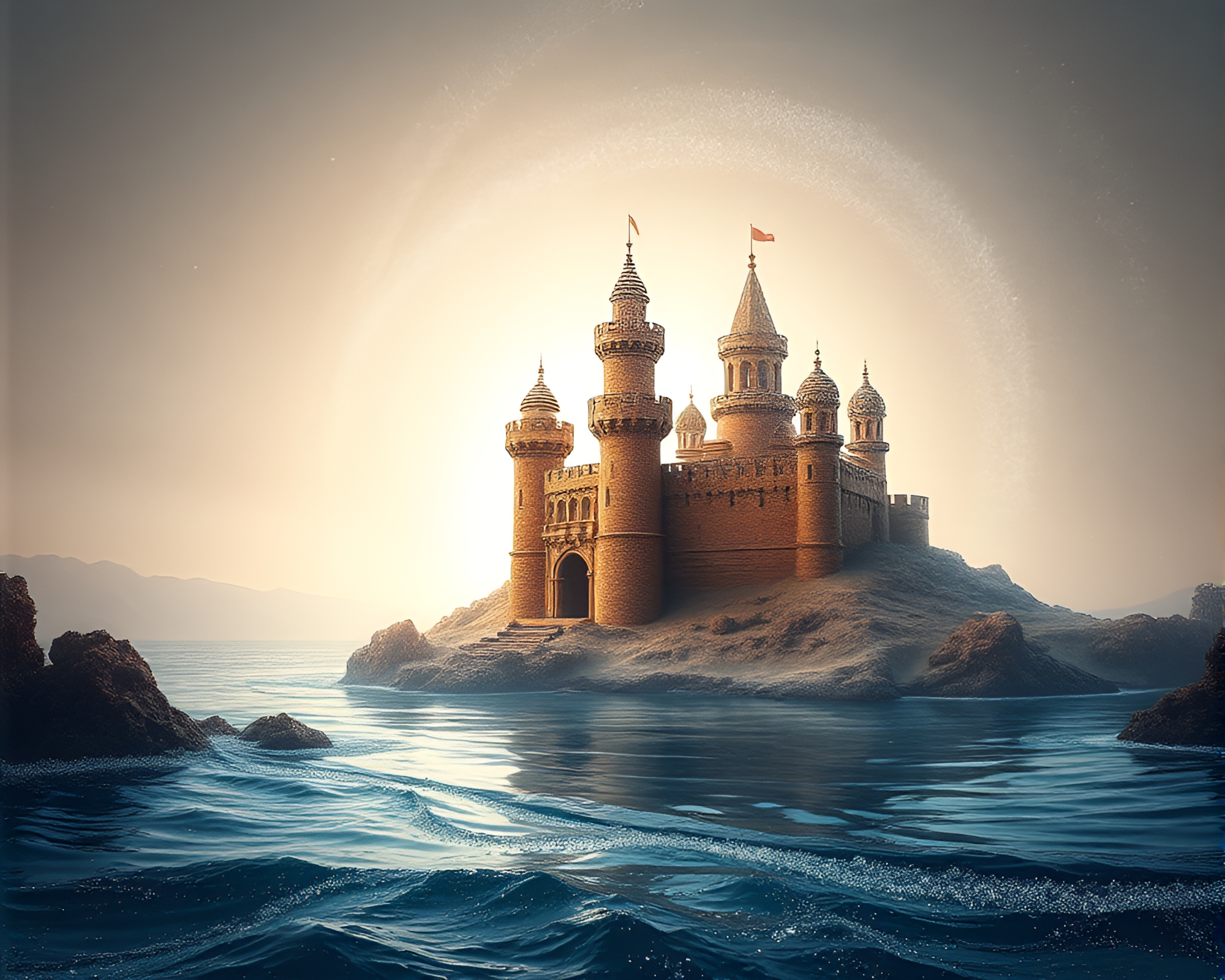 Deserted Castle Abyss: Glitter Dust Whirlpool – free AI stock image