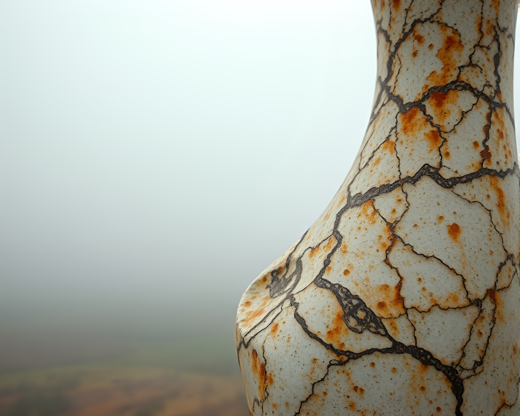 Rusty Flakes: Foggy Marble Sculpture – free AI stock image