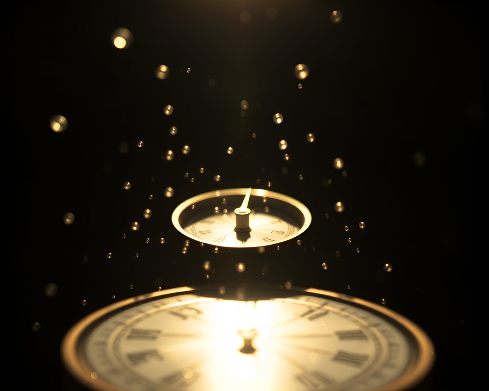 Ambient occlusion art of futuristic floating sundial concept
