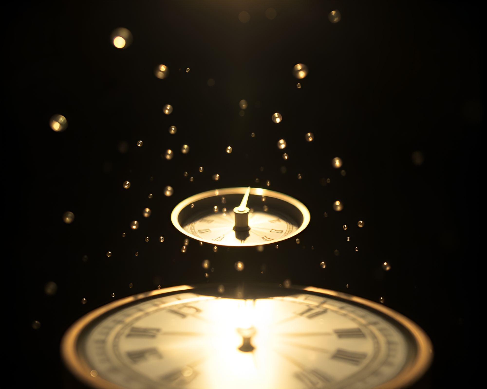 Floating Pocket Sundial in Overexposed Brightness – free AI stock image