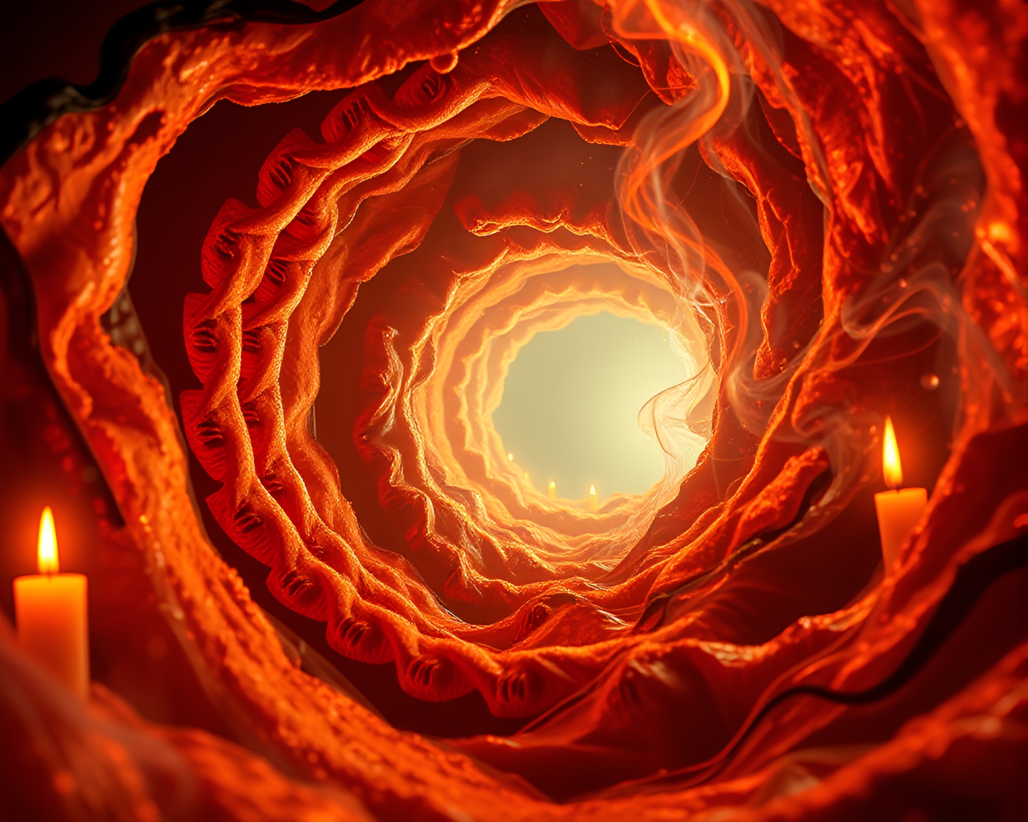 Pumpkin Pie Cybernetic Vortex Twist in Candlelit Ambiance – free AI stock image