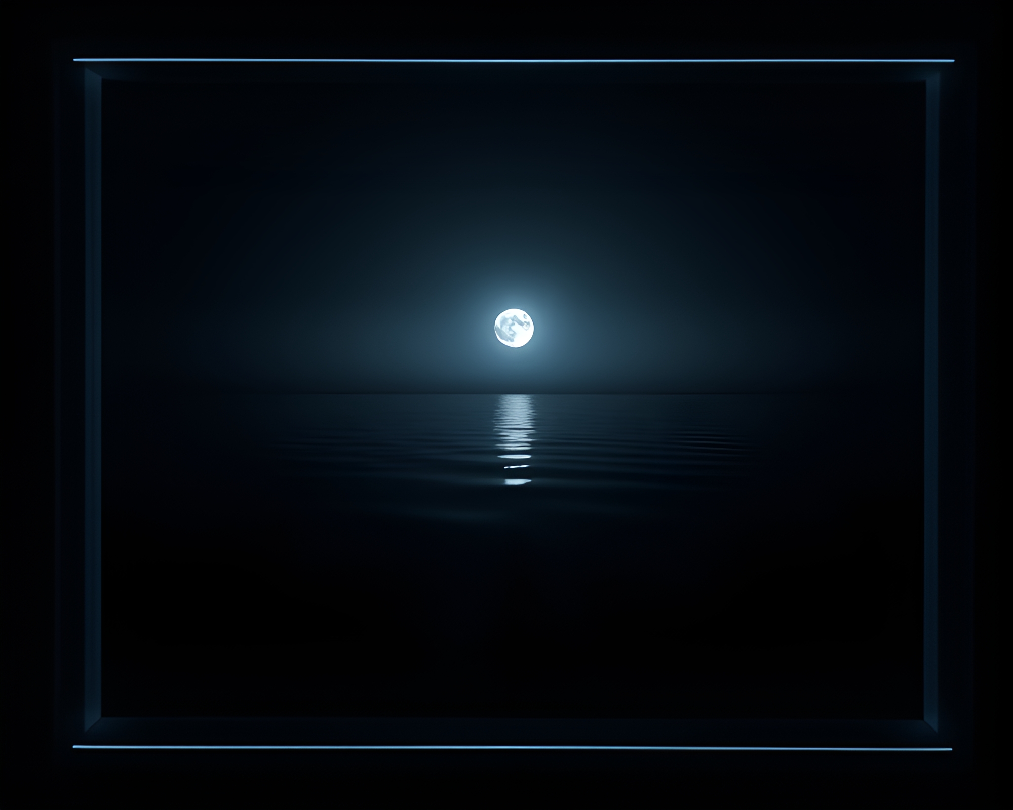 Submerged Moonlit Frame with Ethereal Lighting – free AI stock image
