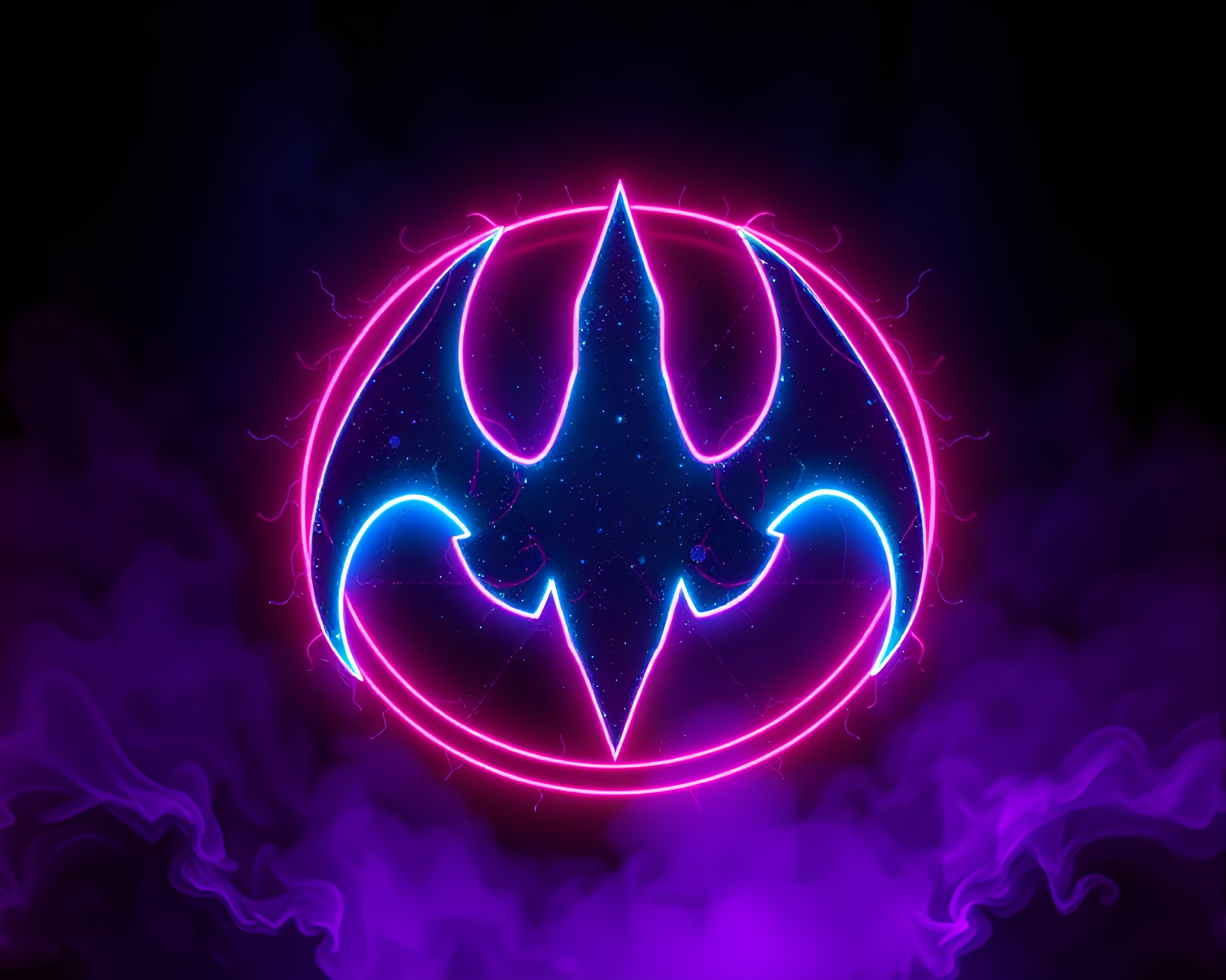 Fluorescent Fractal: Neon Necromancy – free AI stock image