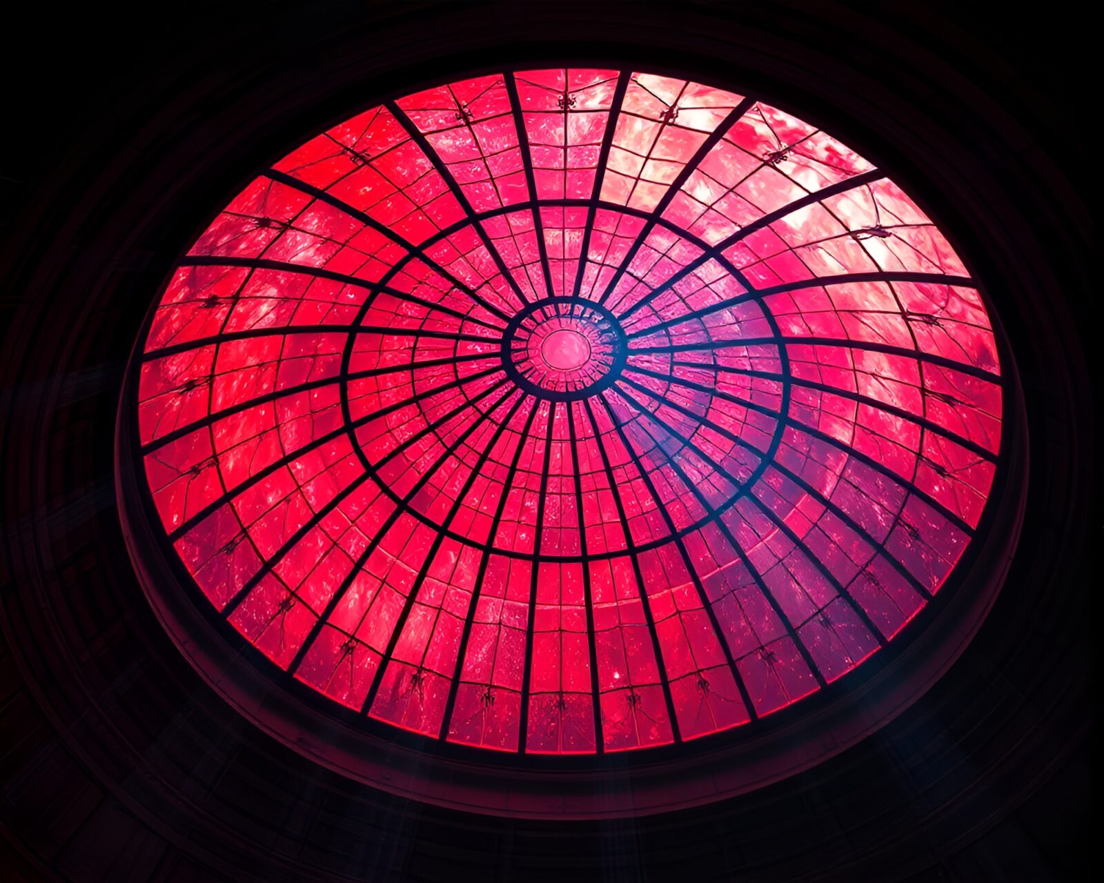 Brick red light filtering through intricate digital painting
