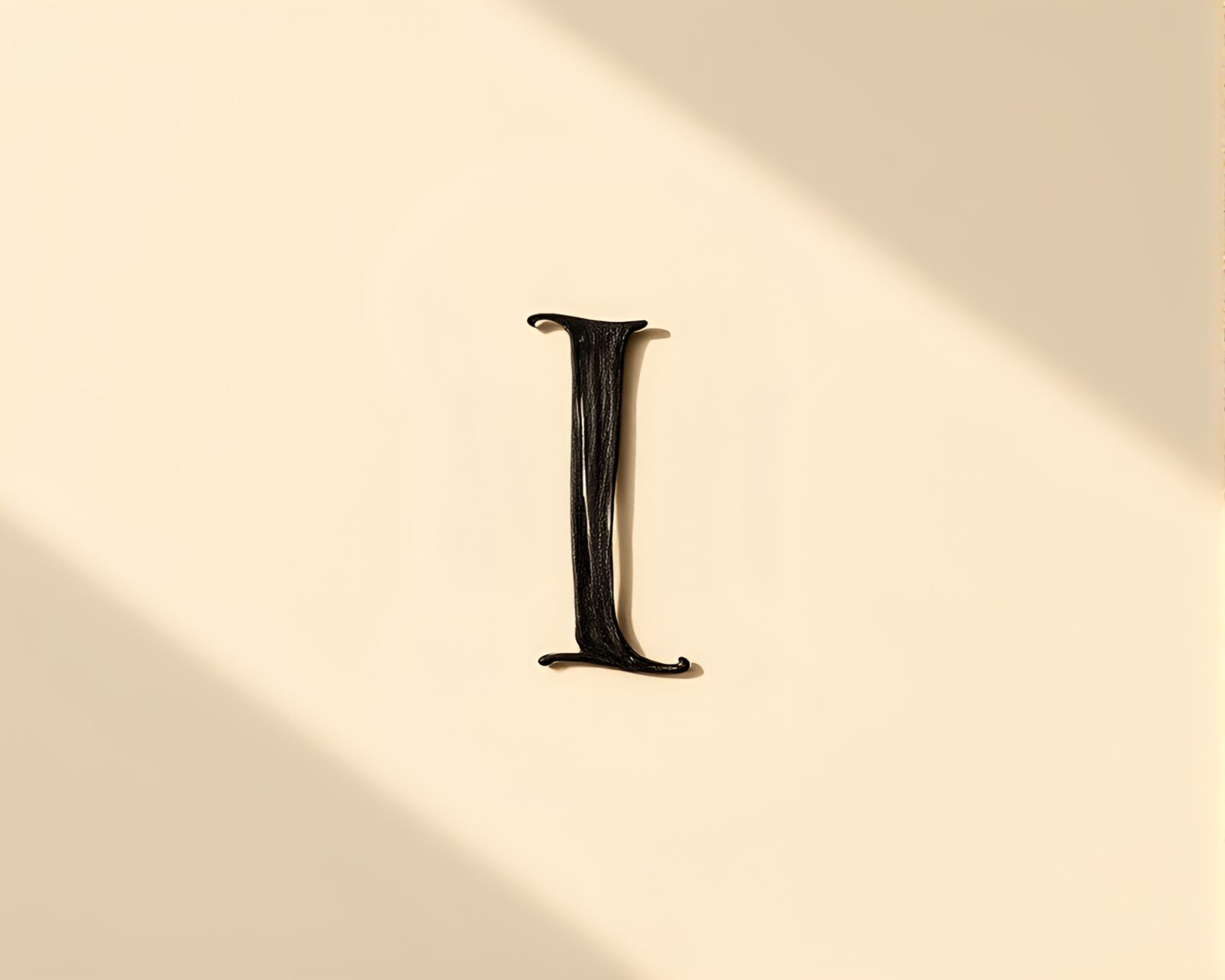 Minimalist sepia tone scene with dramatic shadows on letter