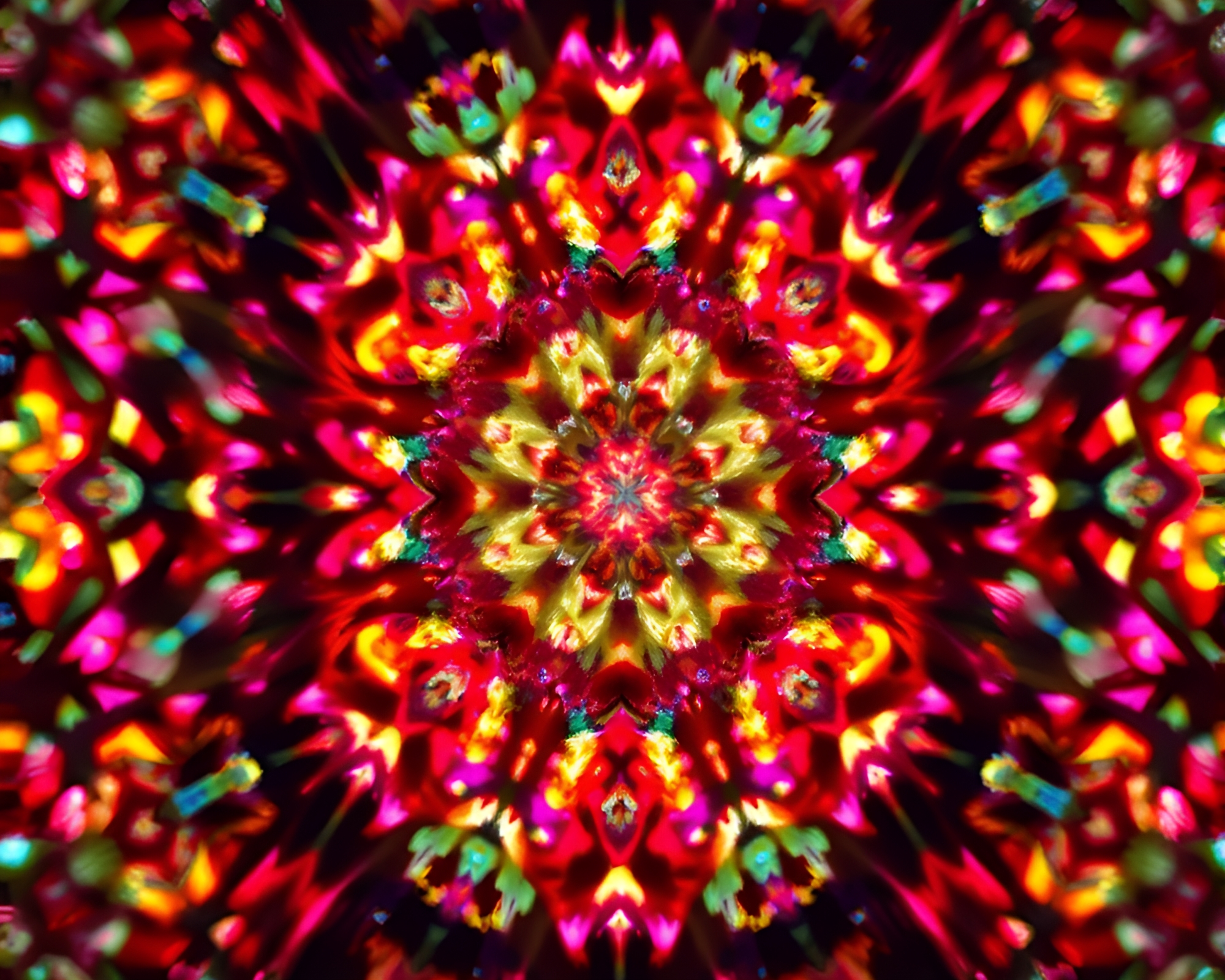 Surreal Kaleidoscope Dreamworld: Digital Bloom Fragments – free AI stock image