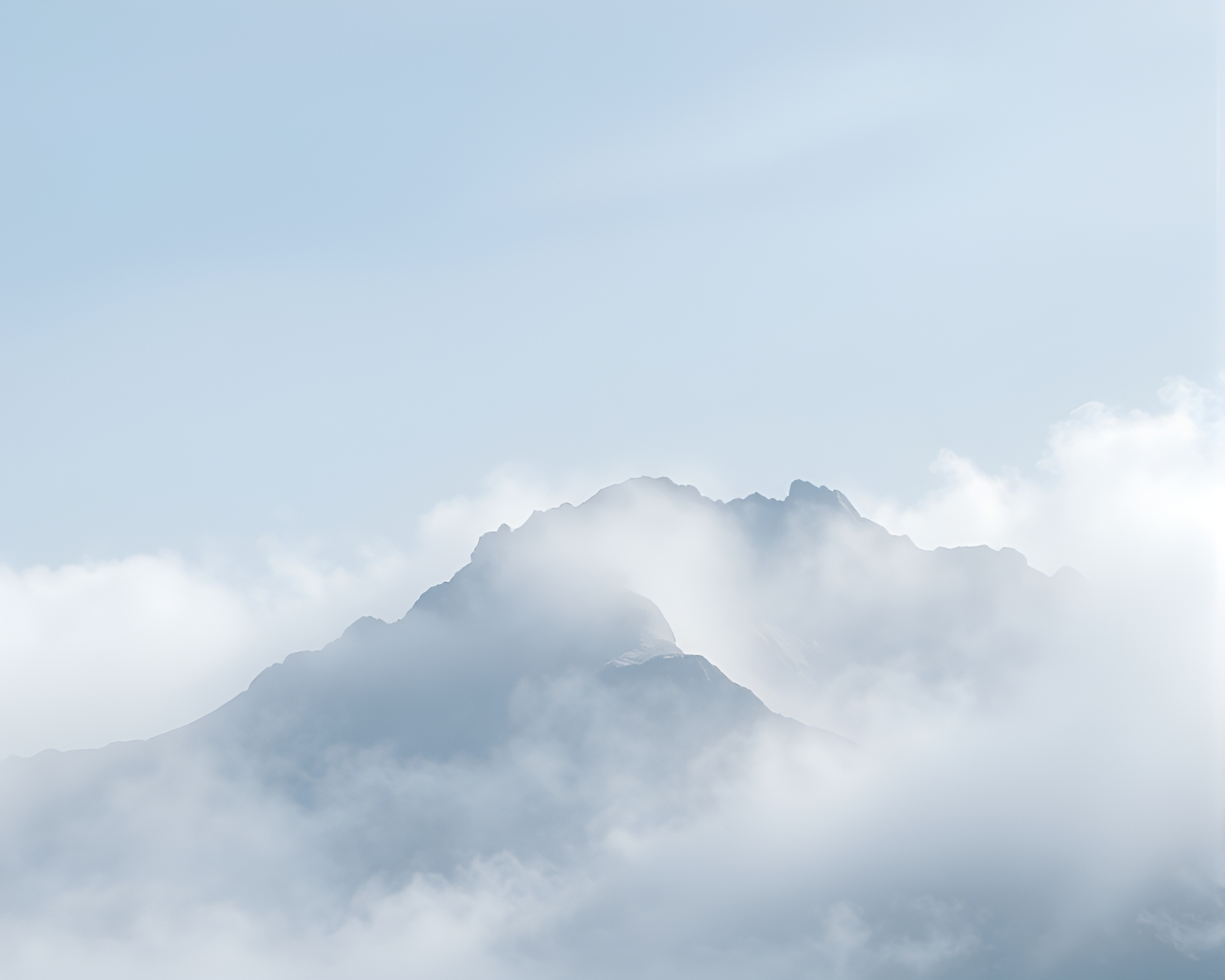 Mist-Shrouded Mountain in Geometric Shadows – free AI stock image