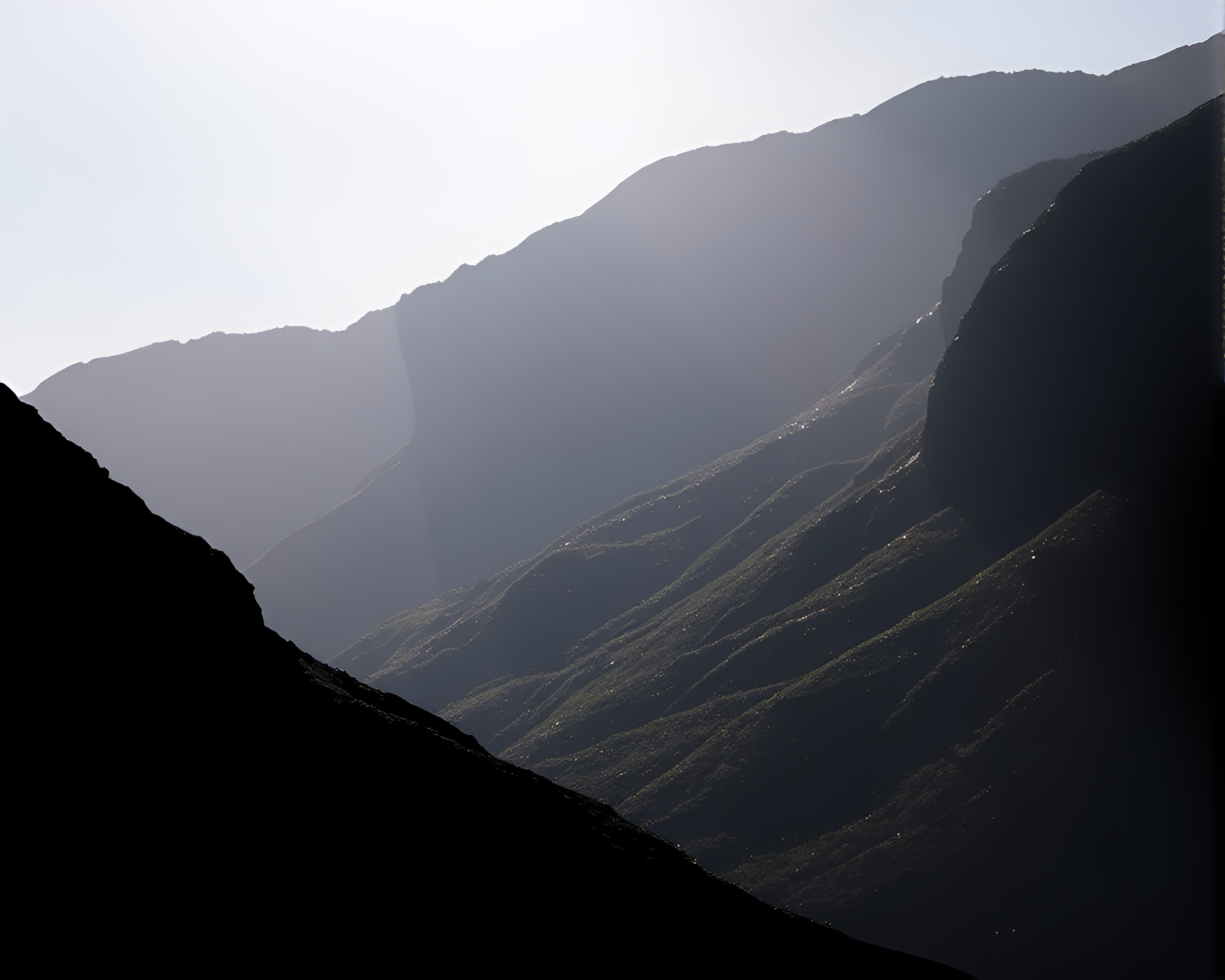 Cybernetic Valley Shadows: Metallic Flakes and Silhouettes – free AI stock image