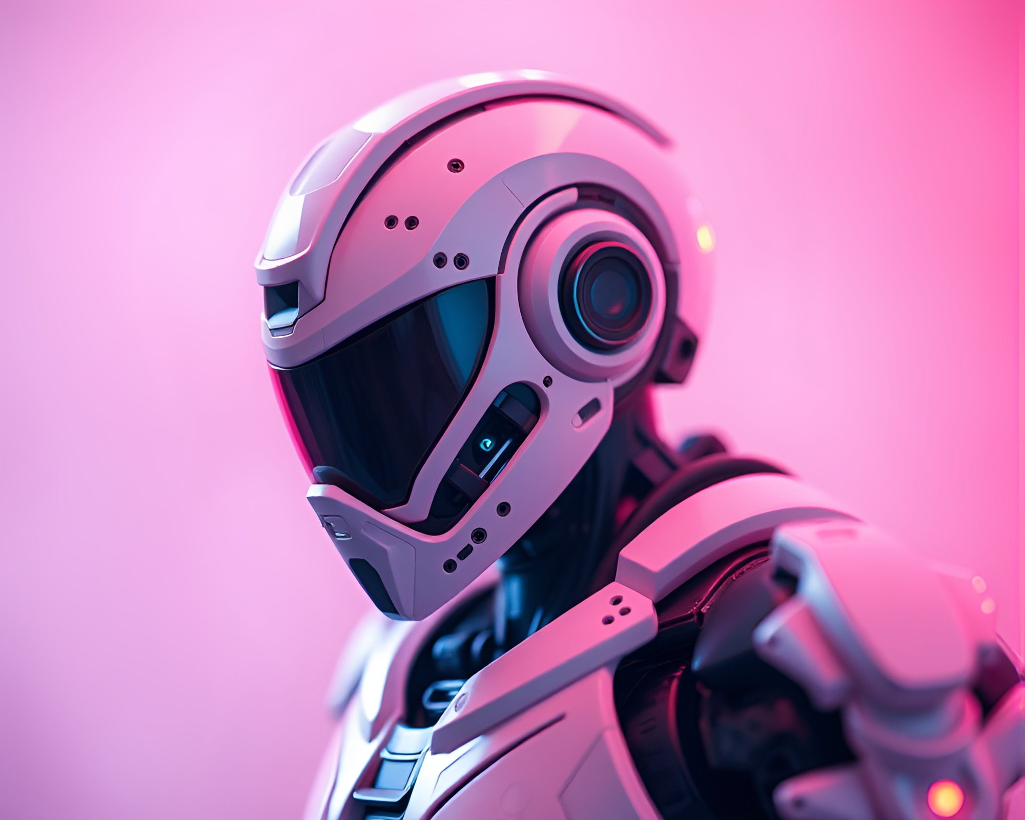 Futuristic Exoskeleton Suit Macro Detail Pastel Bokeh Effect – free AI stock image