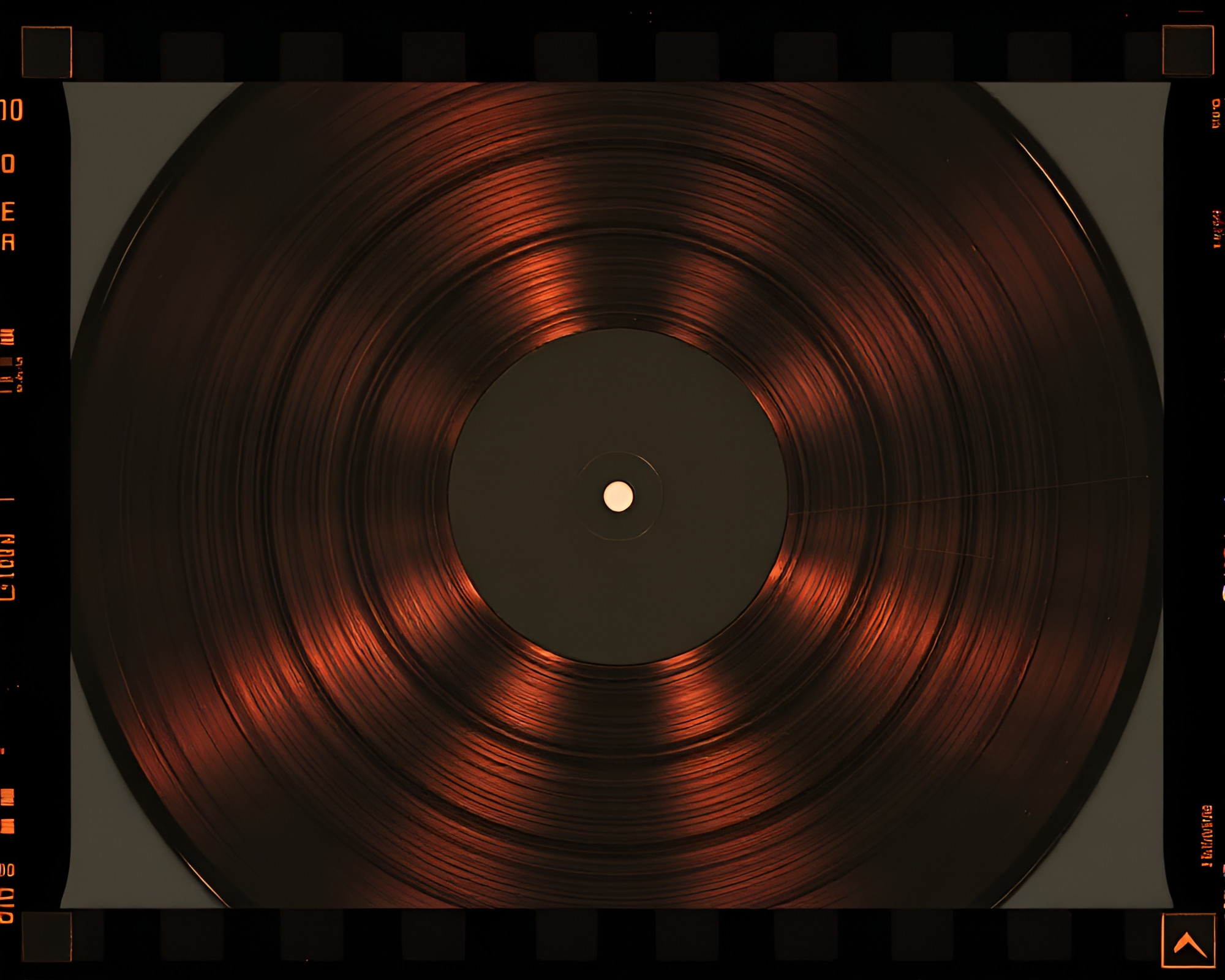 Rose Gold Vinyl Record Portrait – free AI stock image