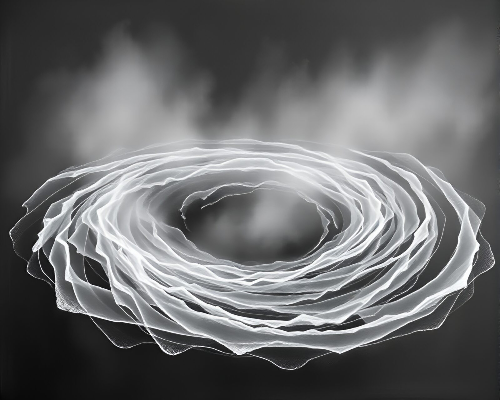 A mesmerizing water whirlpool in a hazy valley