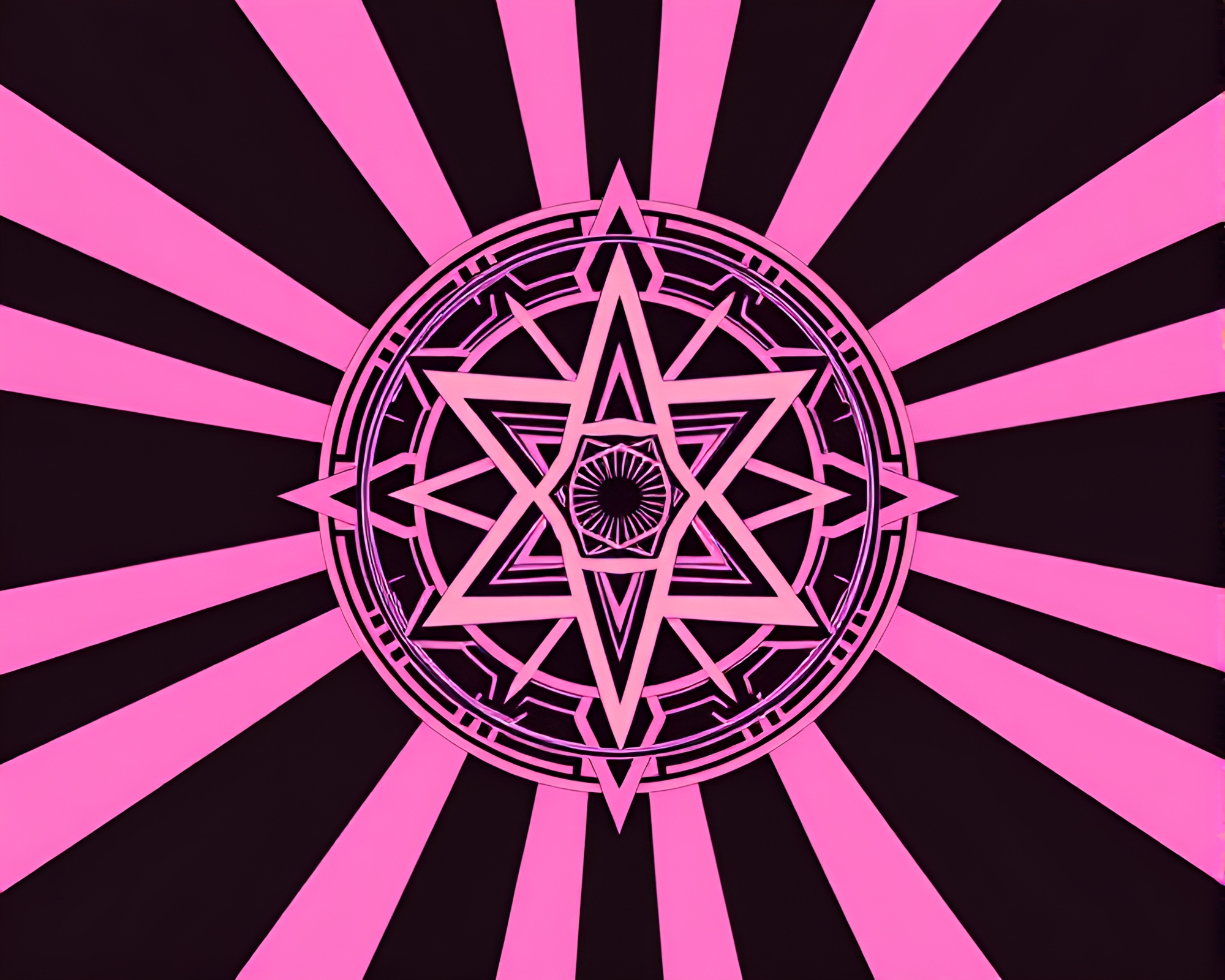 Esoteric Striped Sigil in Pastel 80s VHS Aesthetic – free AI stock image