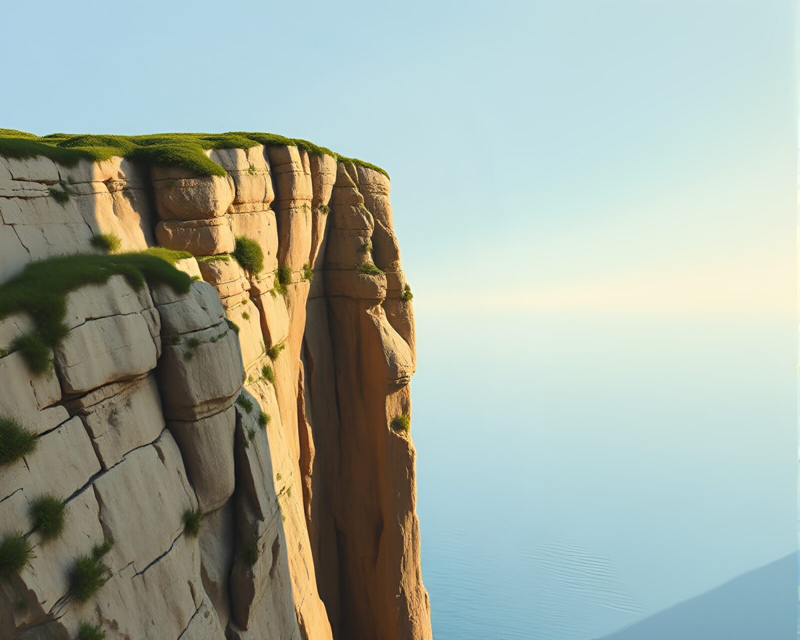 Dutch angle view of baguette on shadowy cliff edge