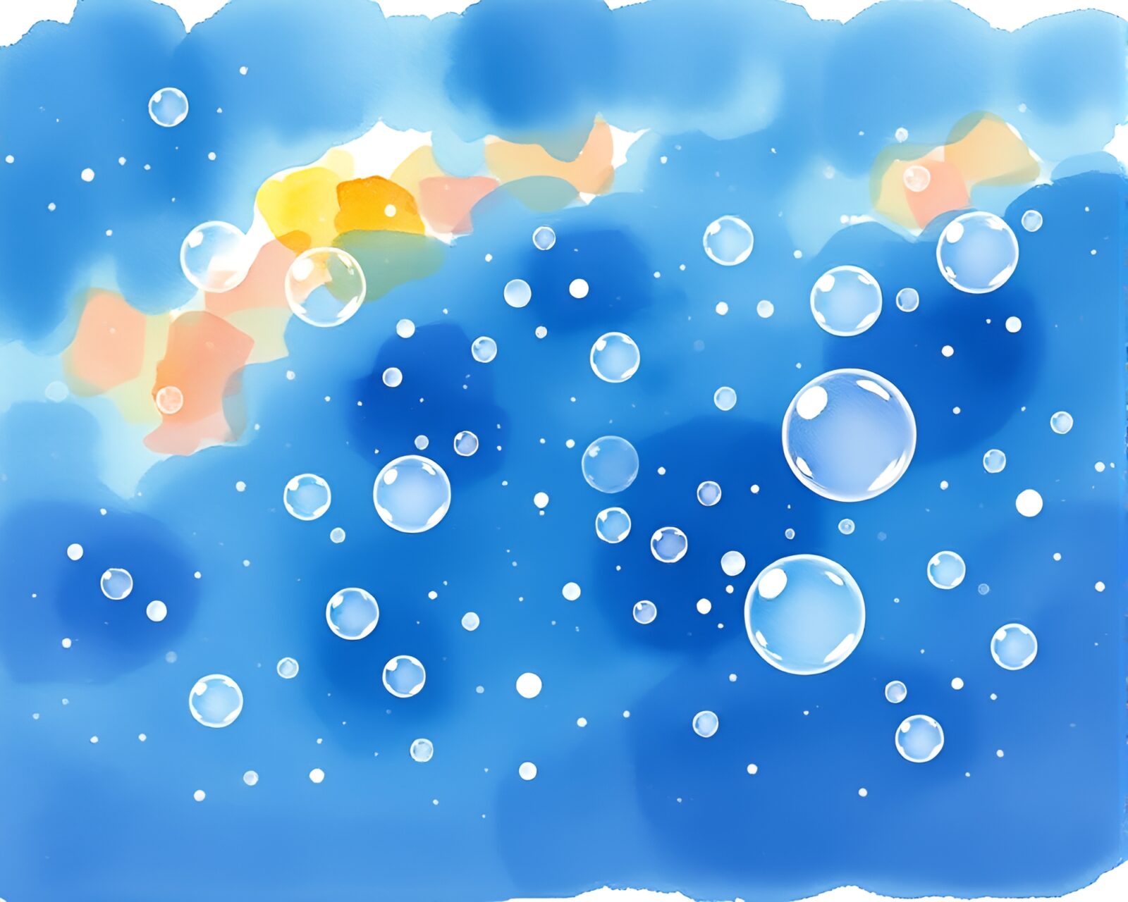 Handwritten letter surrounded by bubble clusters under starlit sky