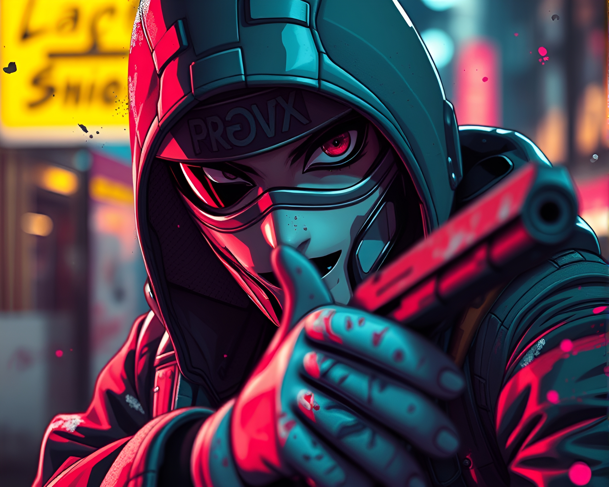 Cyberpunk Vigilante in Anime Style Art – free AI stock image