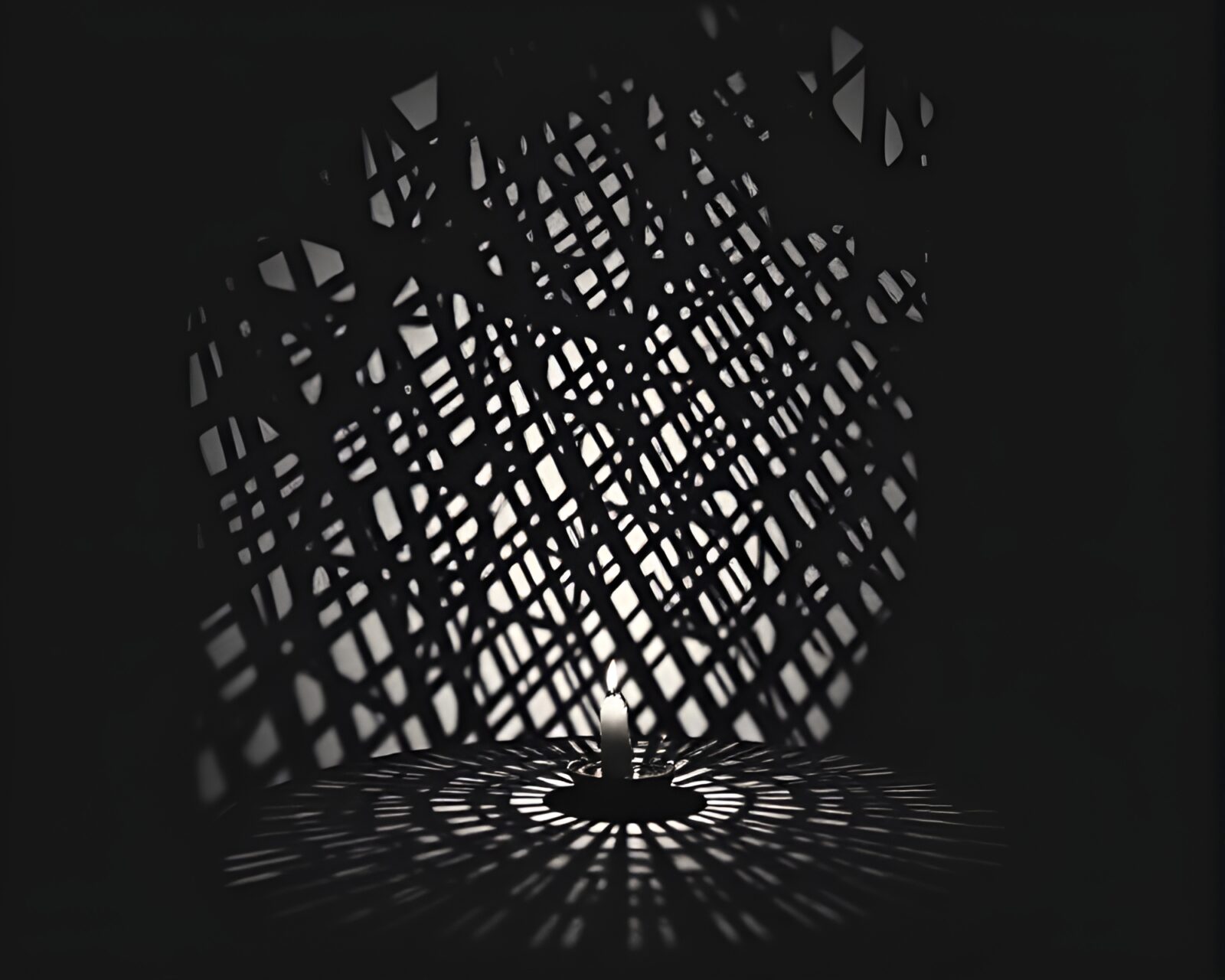 A mesmerizing scene of astral projection in a candlelit room