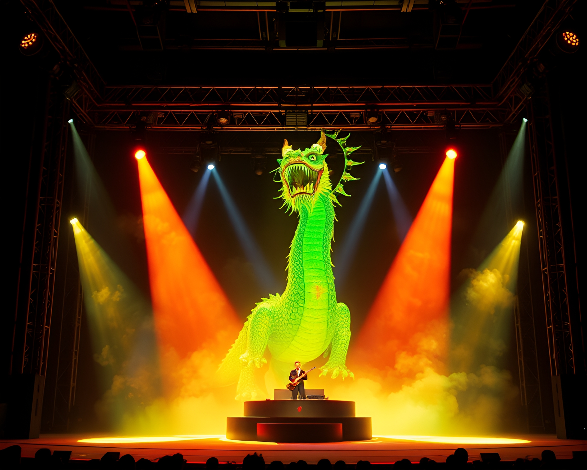Dragon Egg Concert Stage Illumination – free AI stock image
