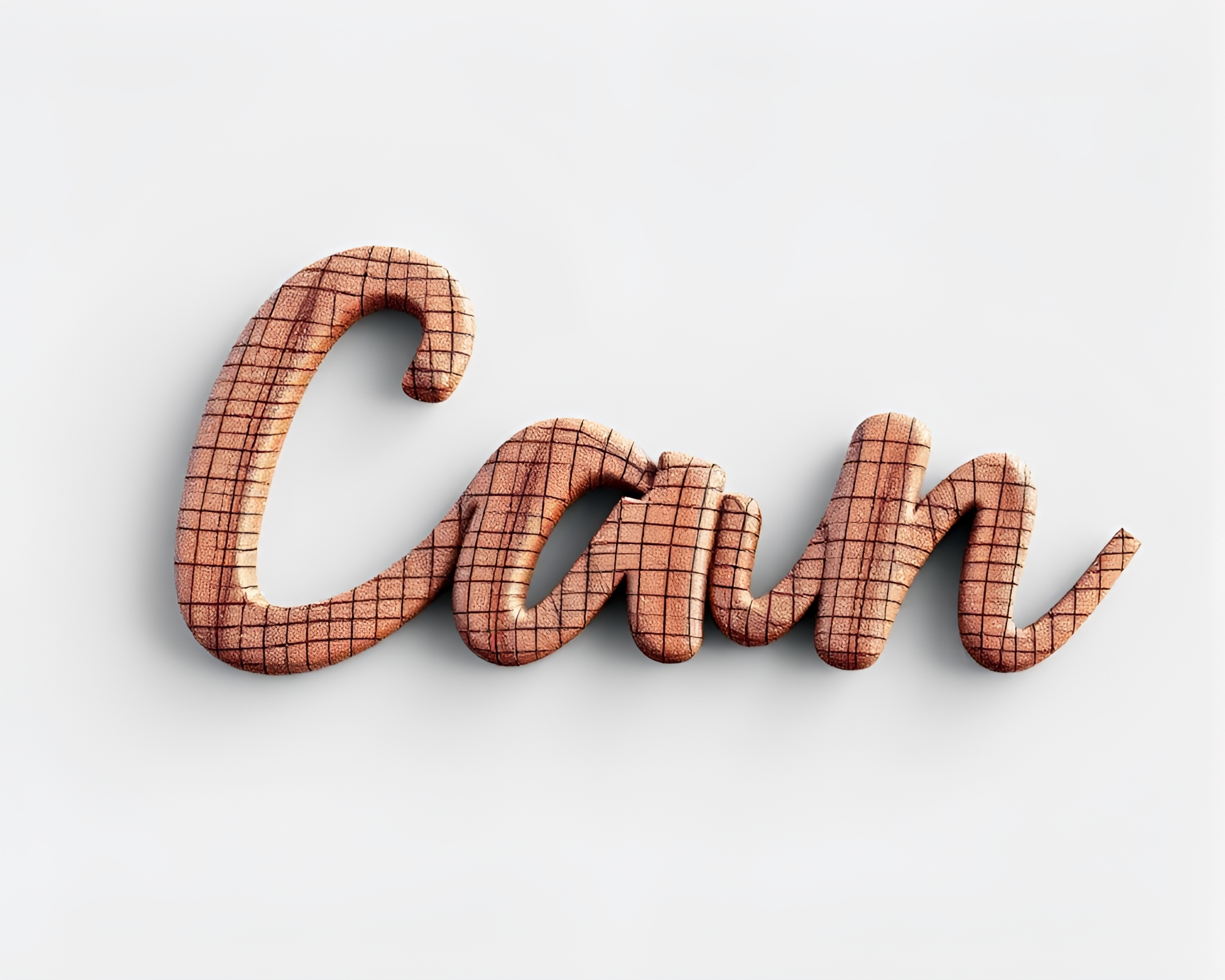 Handwritten letter on 3D grid in earth tones – free AI stock image