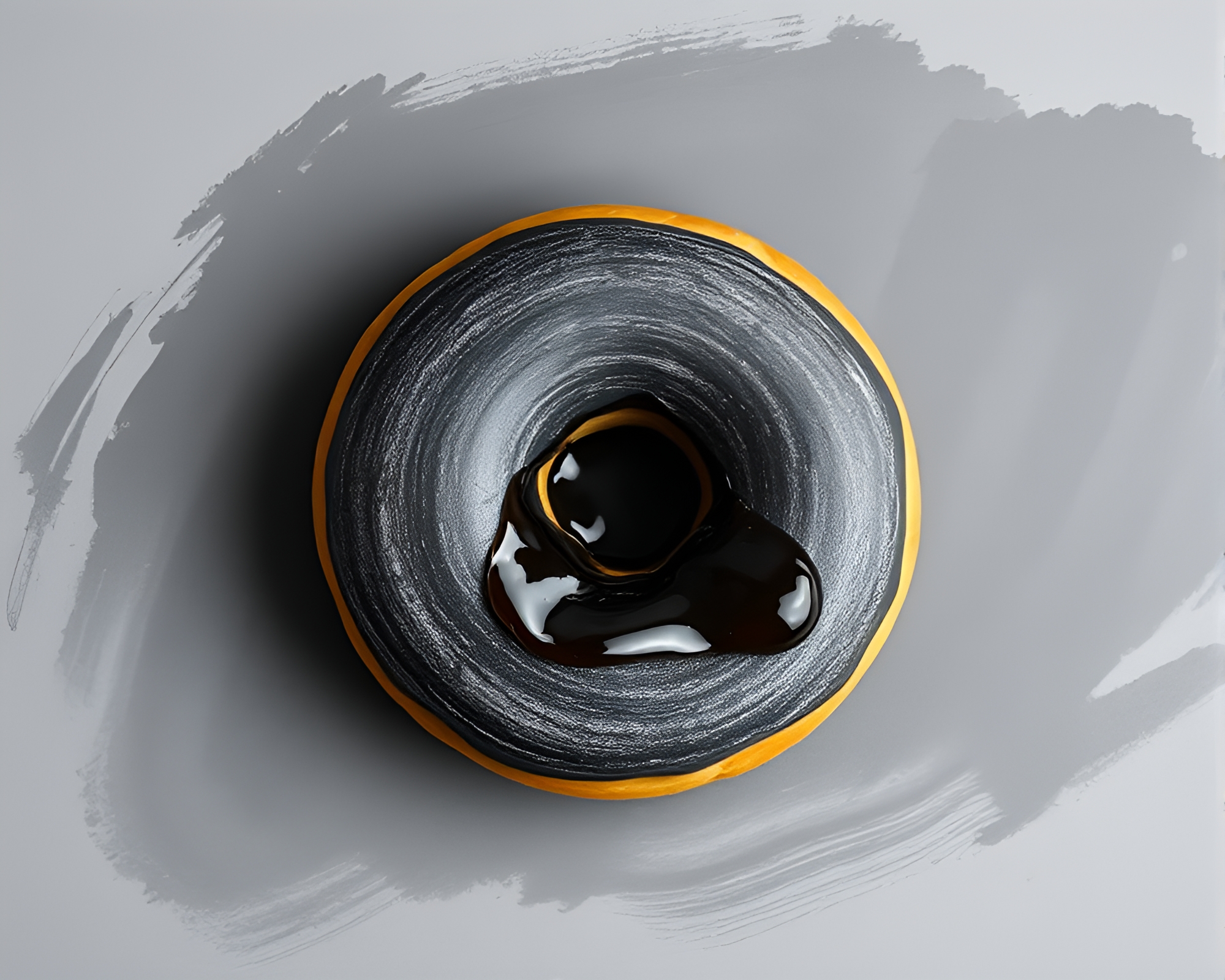 Chalkboard Jelly-filled Doughnut in Muted Shadows – free AI stock image