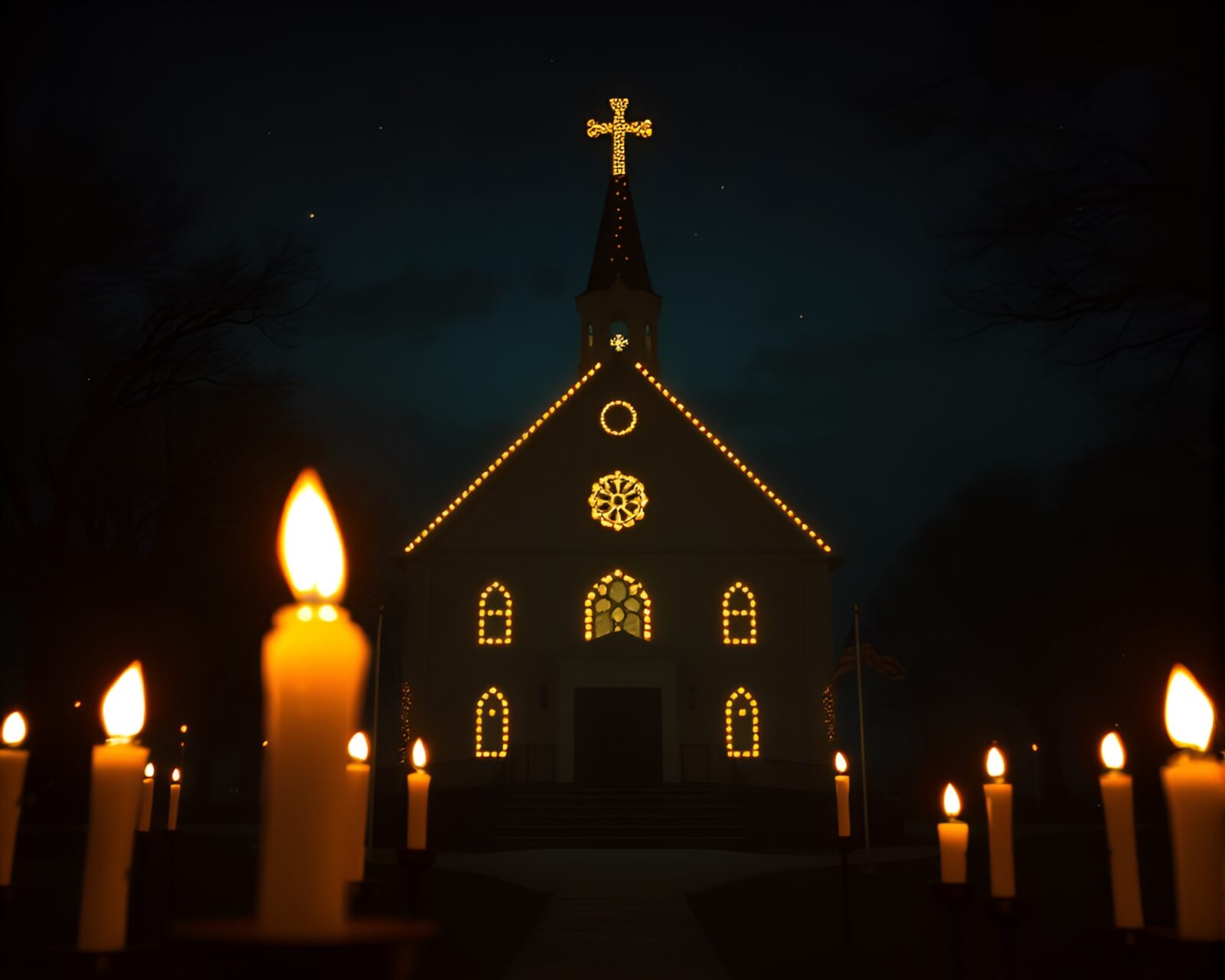 Glowing runic symbols with flickering candlelight in motion