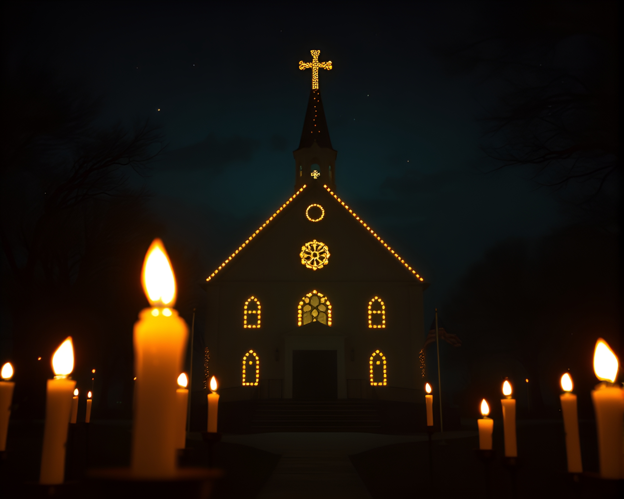 Runic Alphabet Illuminated by Church Candlelight Cinemagraph – free AI stock image