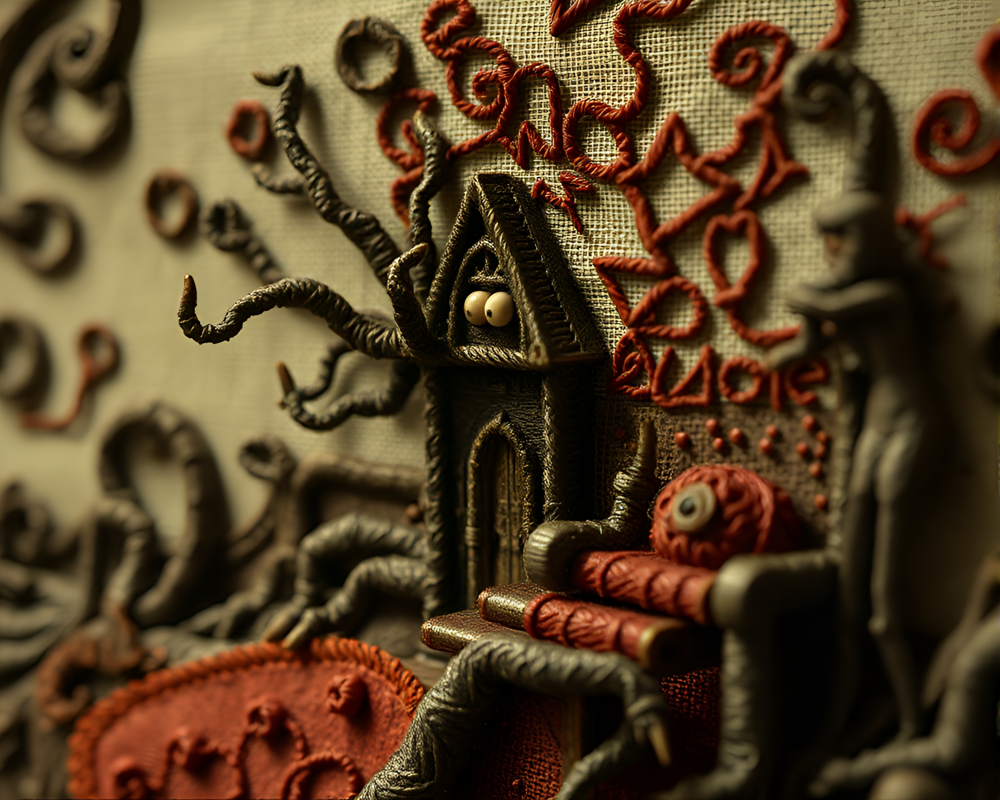 Eldritch Embroidery: Cthulhu’s Lovecraftian Tapestry – free AI stock image