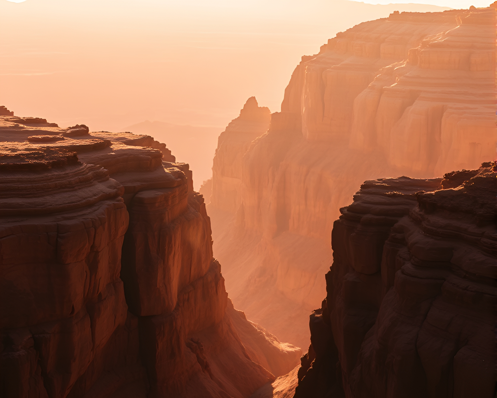 Majestic Silhouette of Eroded Canyon at Sundown – free AI stock image