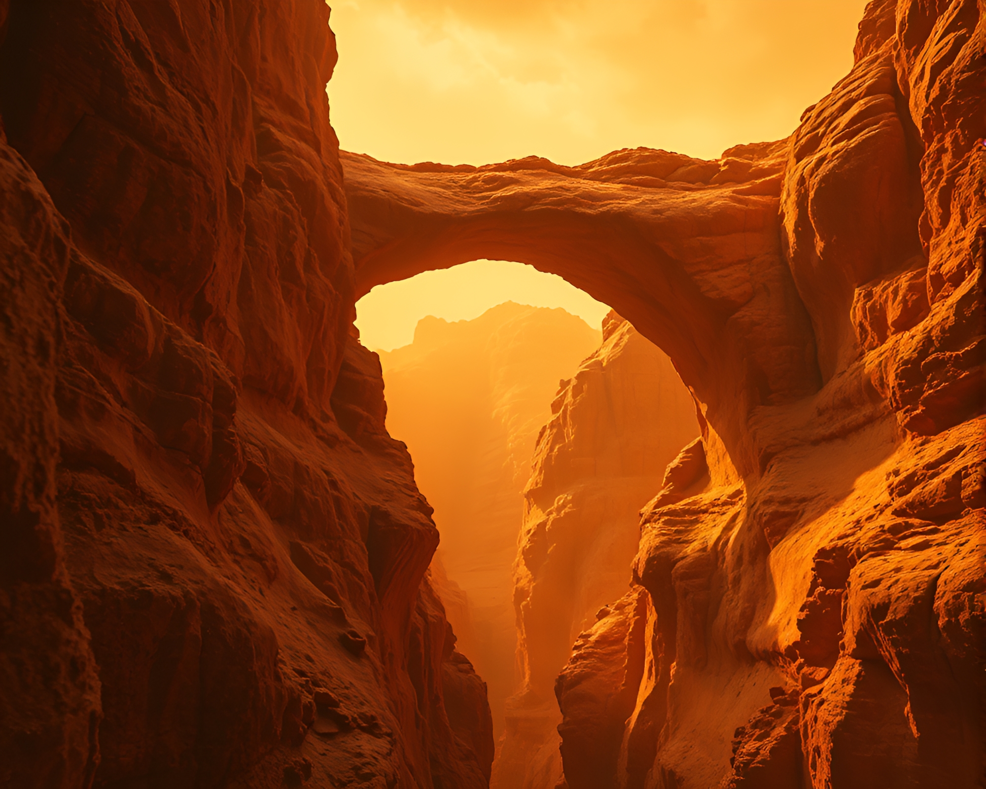 Ethereal Arch Bridge in Dust Particle X-Ray Vision – free AI stock image