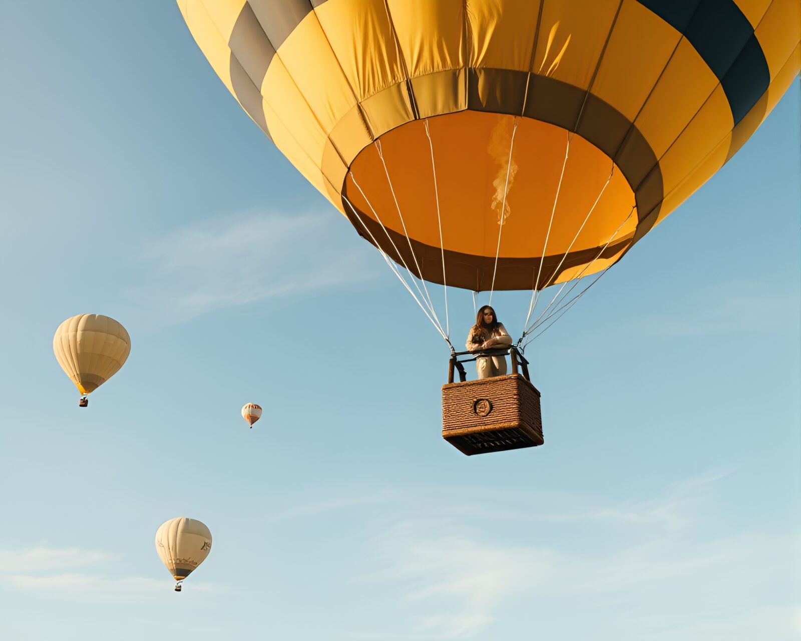 Vibrant collage of a candid hot air balloon moment
