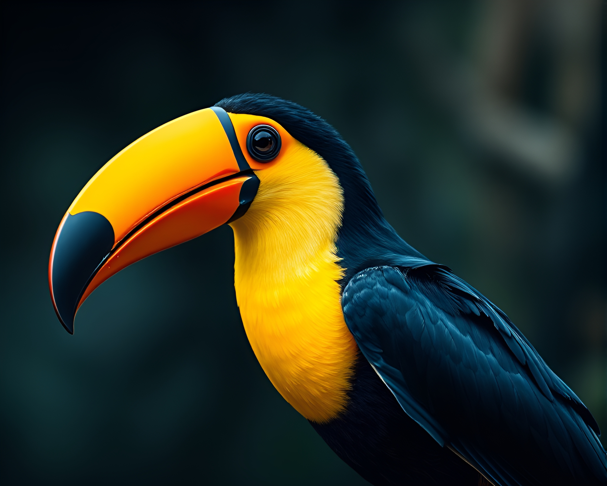 Vibrant Toucan Amidst Textured Oil Impasto Background – free AI stock image