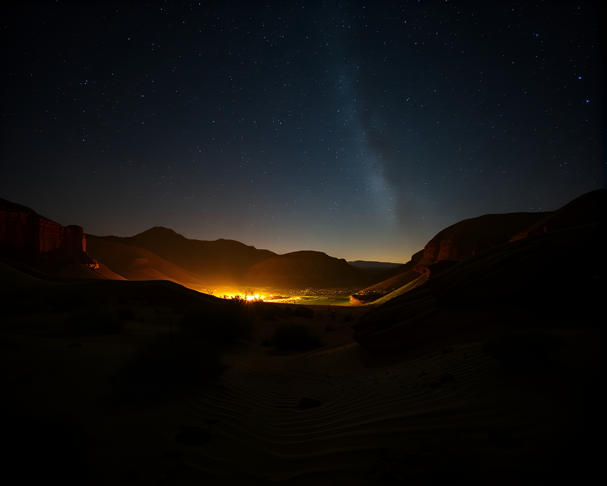 Desert Fractal Glow: Tiled Mosaic Masterpiece – free AI stock image