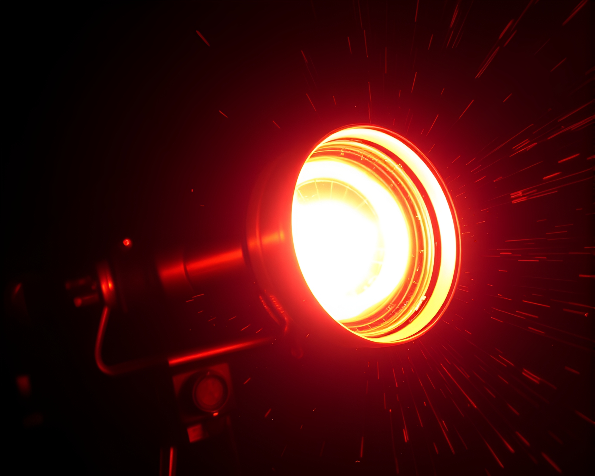 Vintage telescope with fluorescent glow in procedural texture – free AI stock image