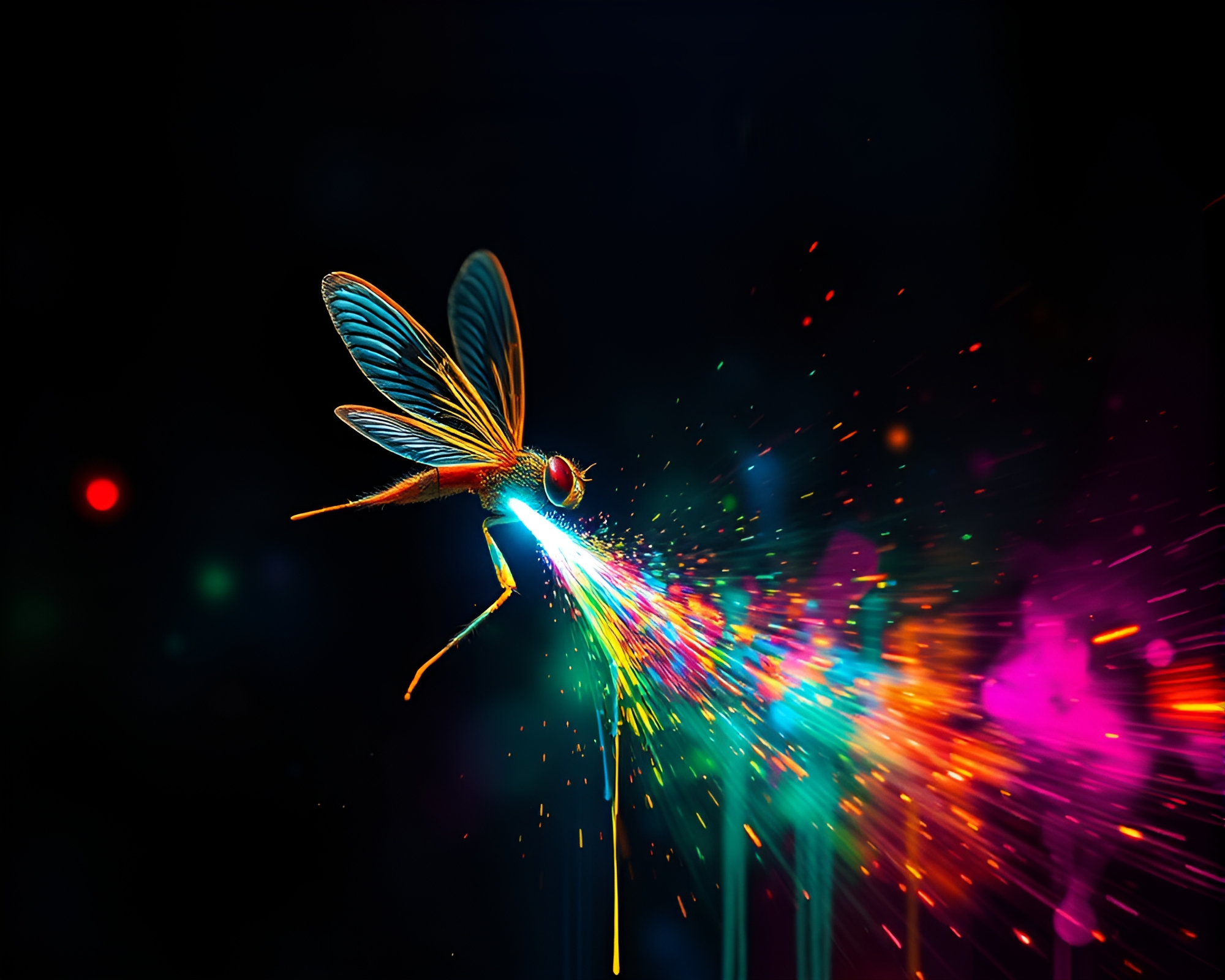 Time Traveler’s Luminescent Journey Through Spray Paint Drips – free AI stock image