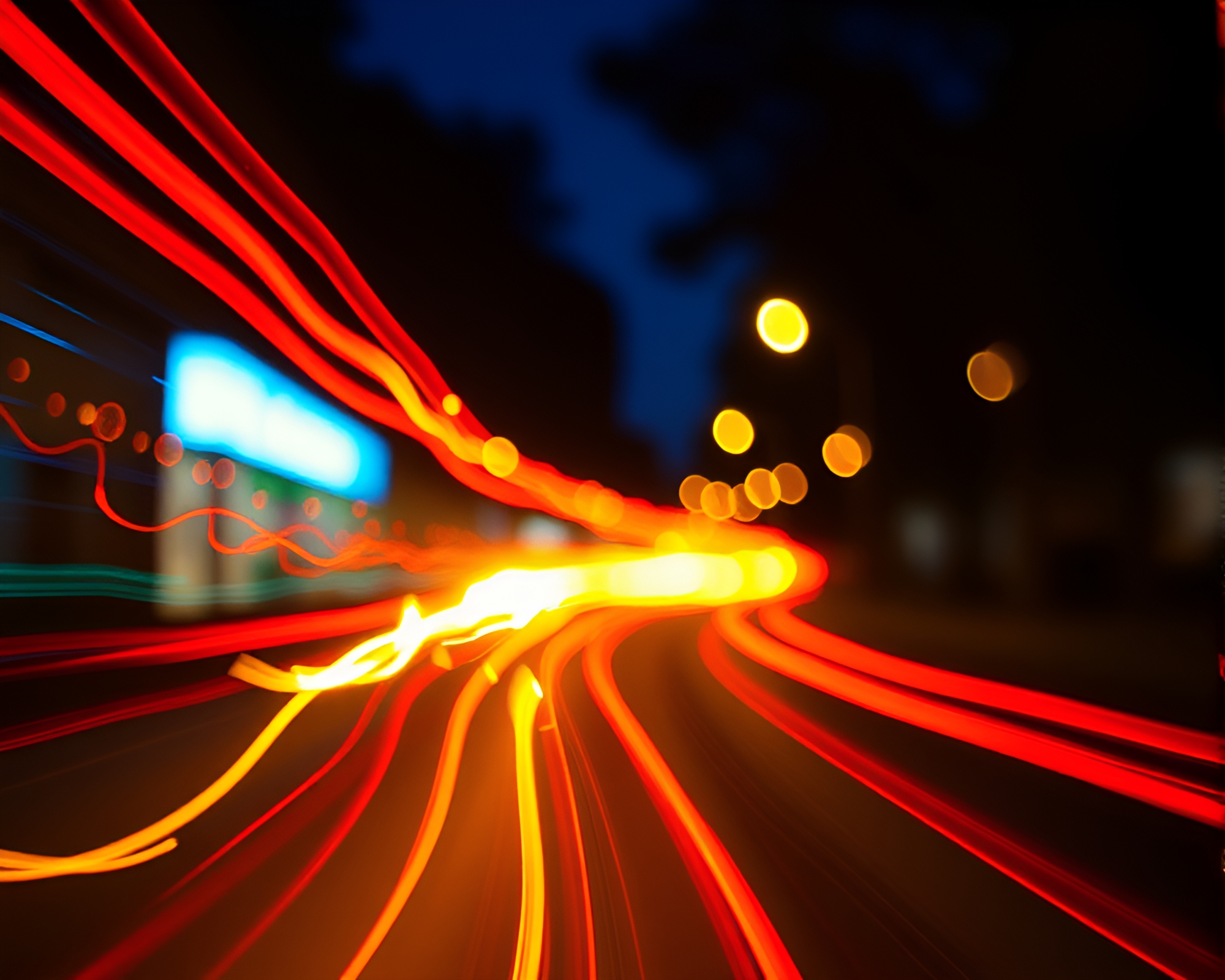 Impressionist Gelato Cone with Light Trails – free AI stock image