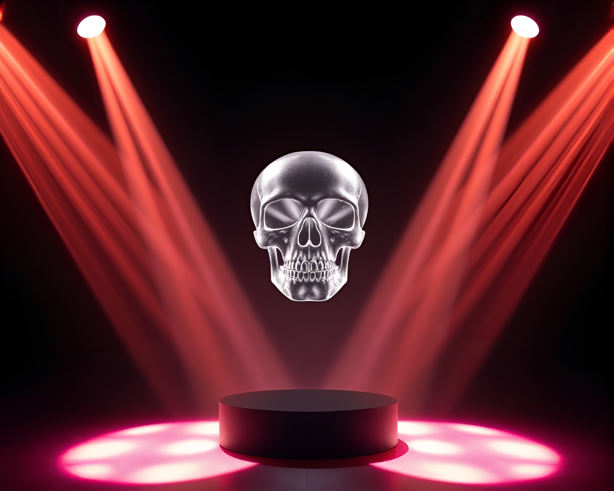 Ethereal Crystal Skull with Radiant Light Trails – free AI stock image