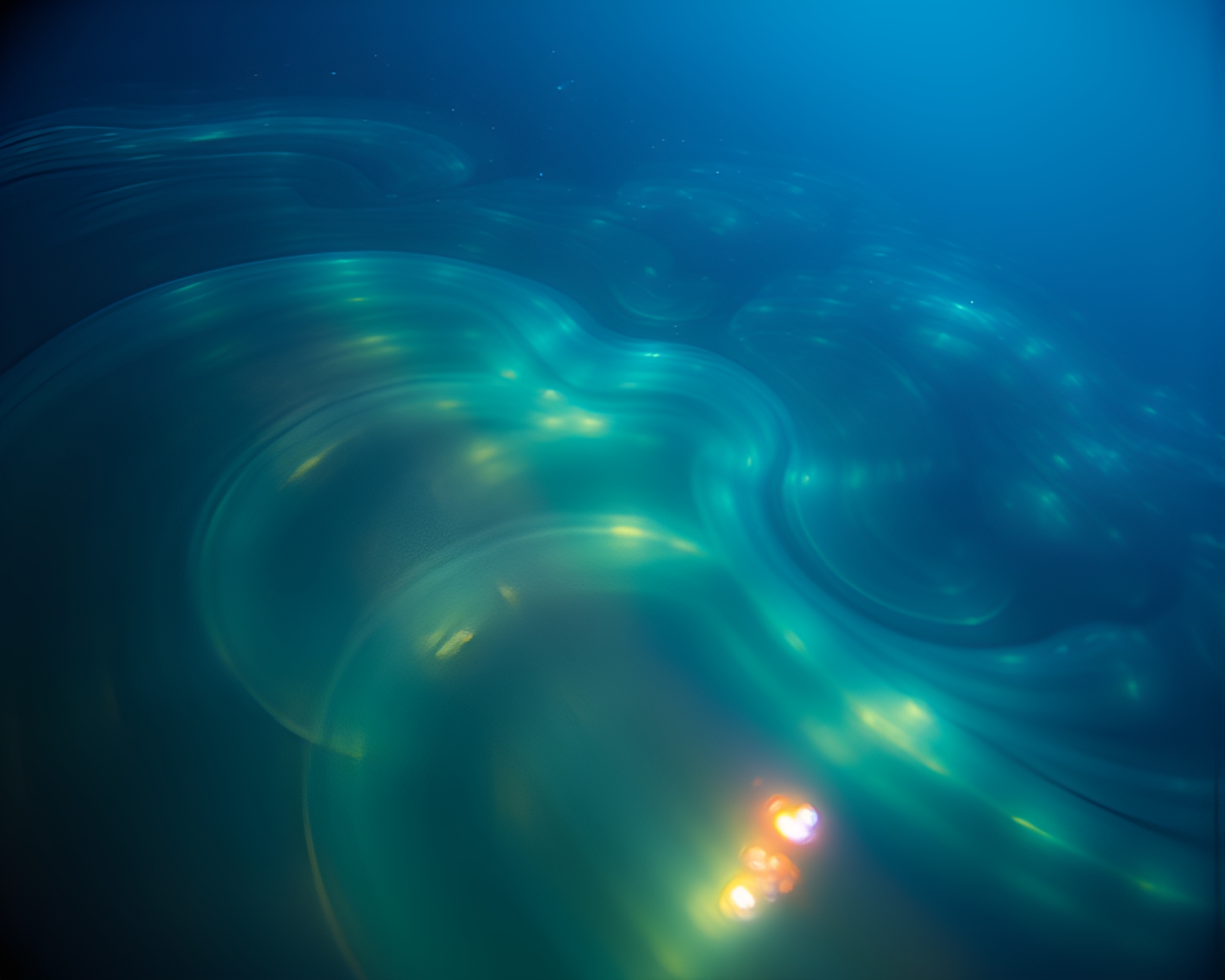 Oil Slick Rainbow Submarine in Lens Vignette – free AI stock image