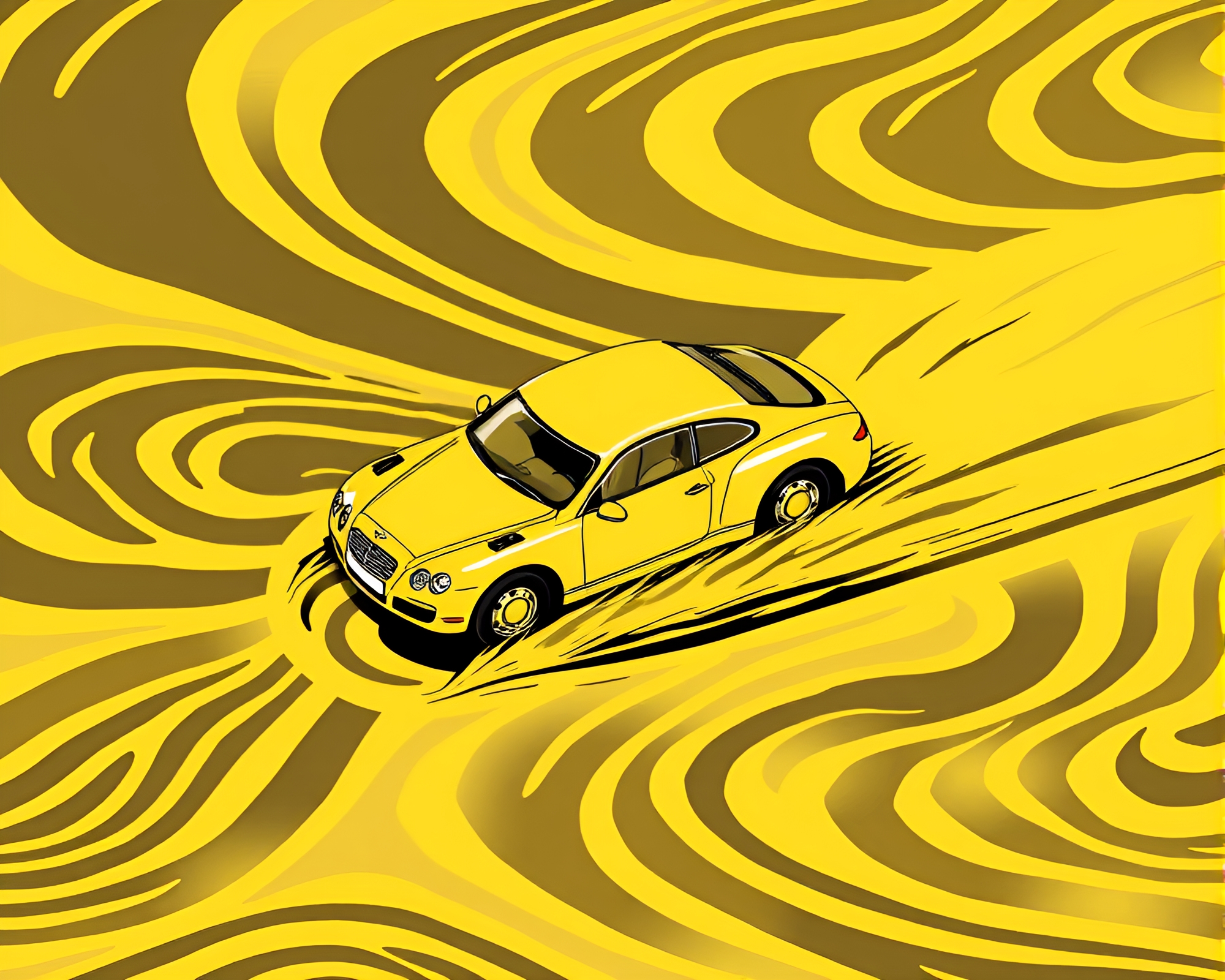 Flying Car Sandswept Isometric Illustration – free AI stock image