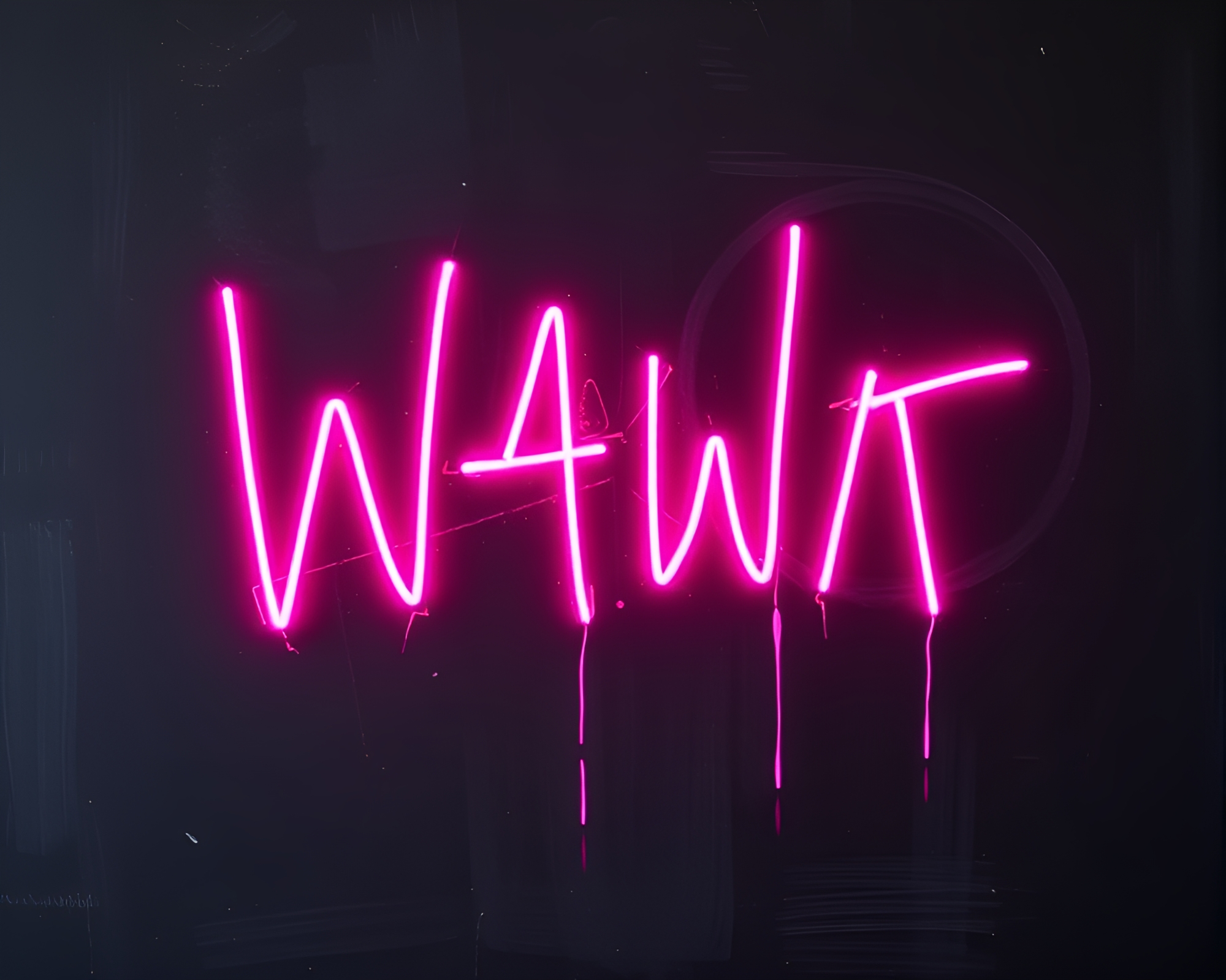 Neon-inspired Chalkboard Stencil Art – free AI stock image
