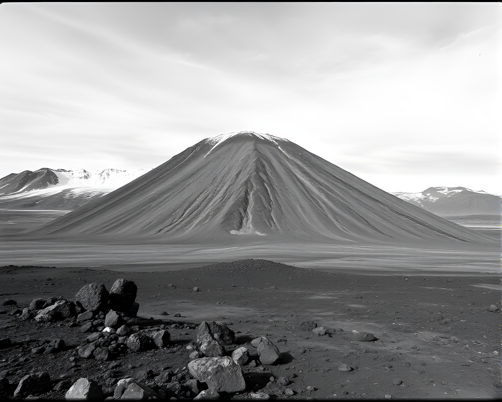 Aurora Borealis Stereograph in Volcanic Tundra – free AI stock image