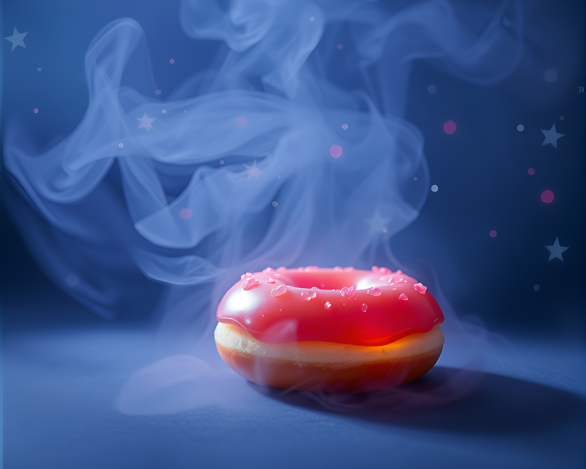 Starry Night Steam Vapor Jelly Doughnut Fantasy – free AI stock image