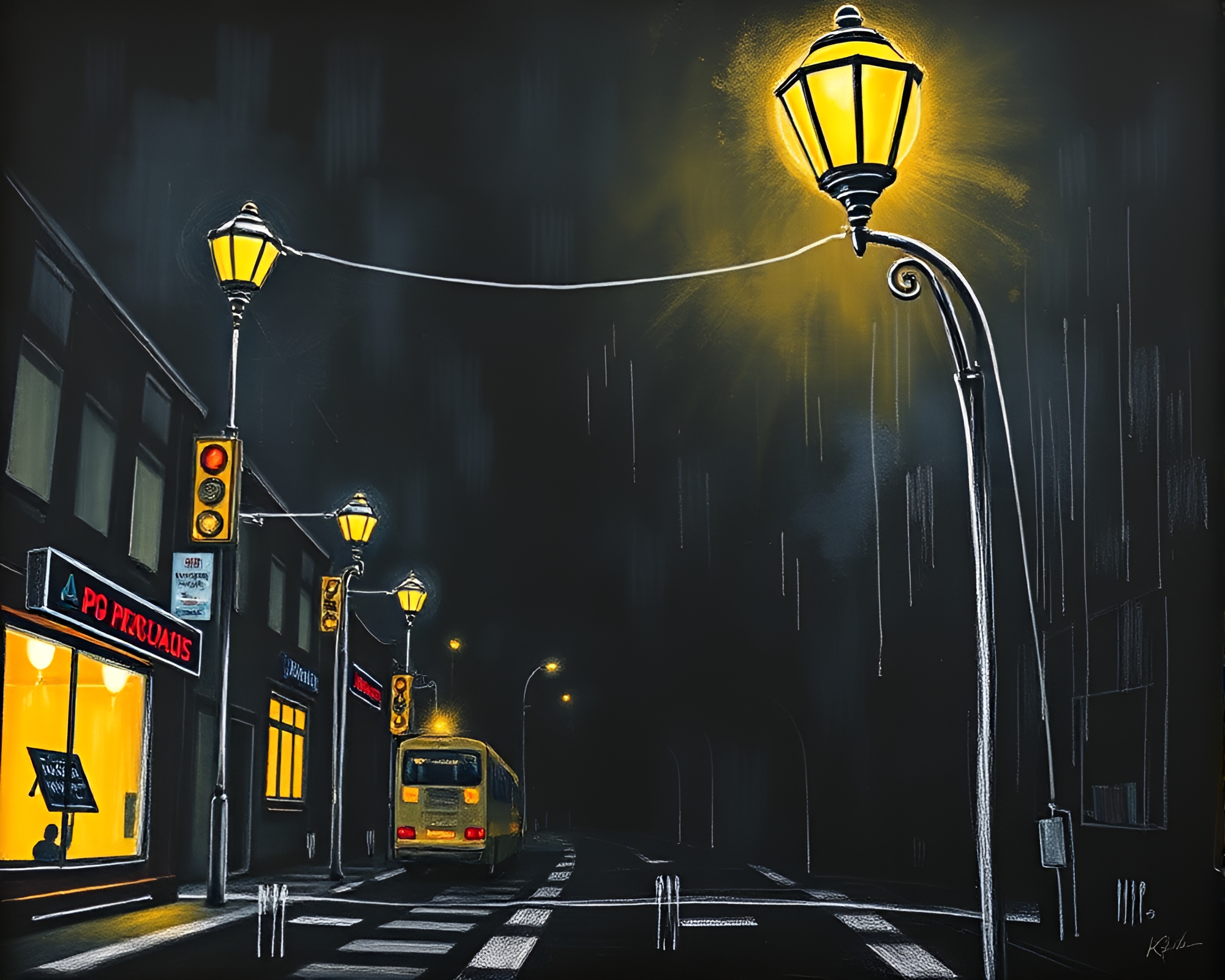 Chimera Street Art Chalkboard Drawing in High-Key Lighting – free AI stock image
