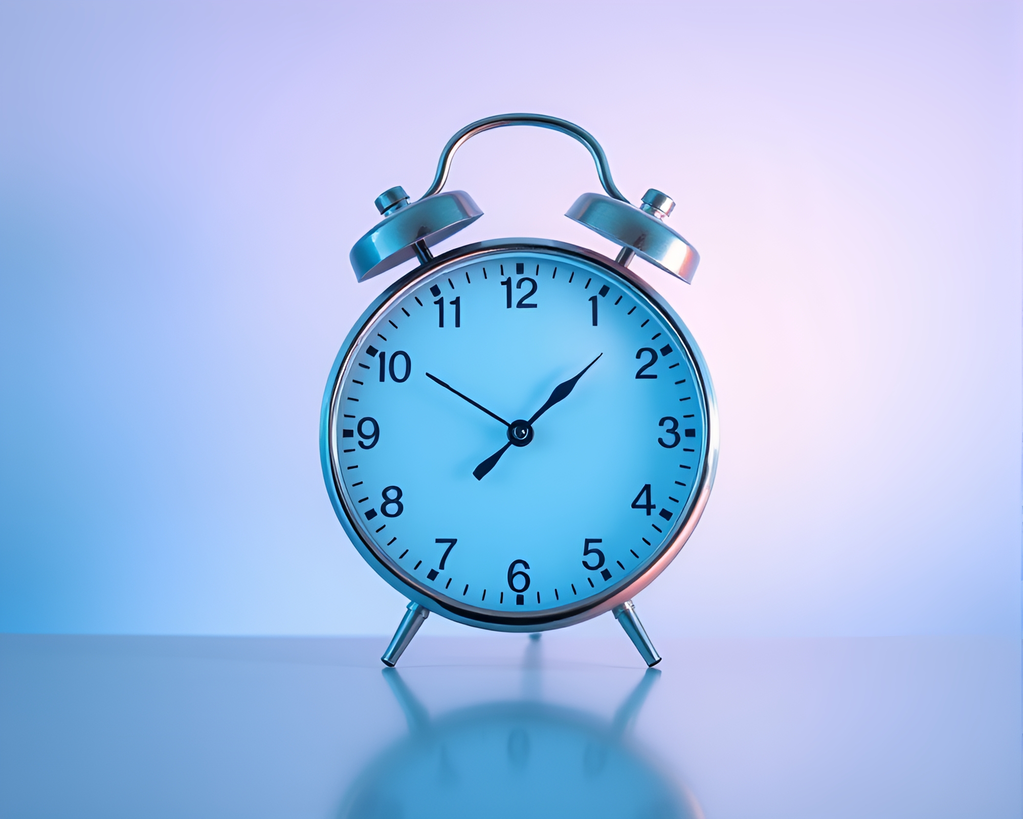 Chrono Clock in Blue Hour Vignette – free AI stock image