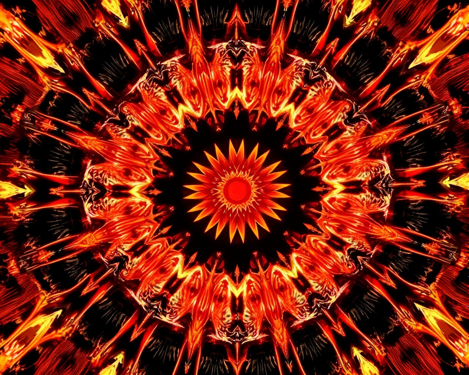 Cross-processed neural style transfer image of a symmetrical arrangement with a rusted pocketknife