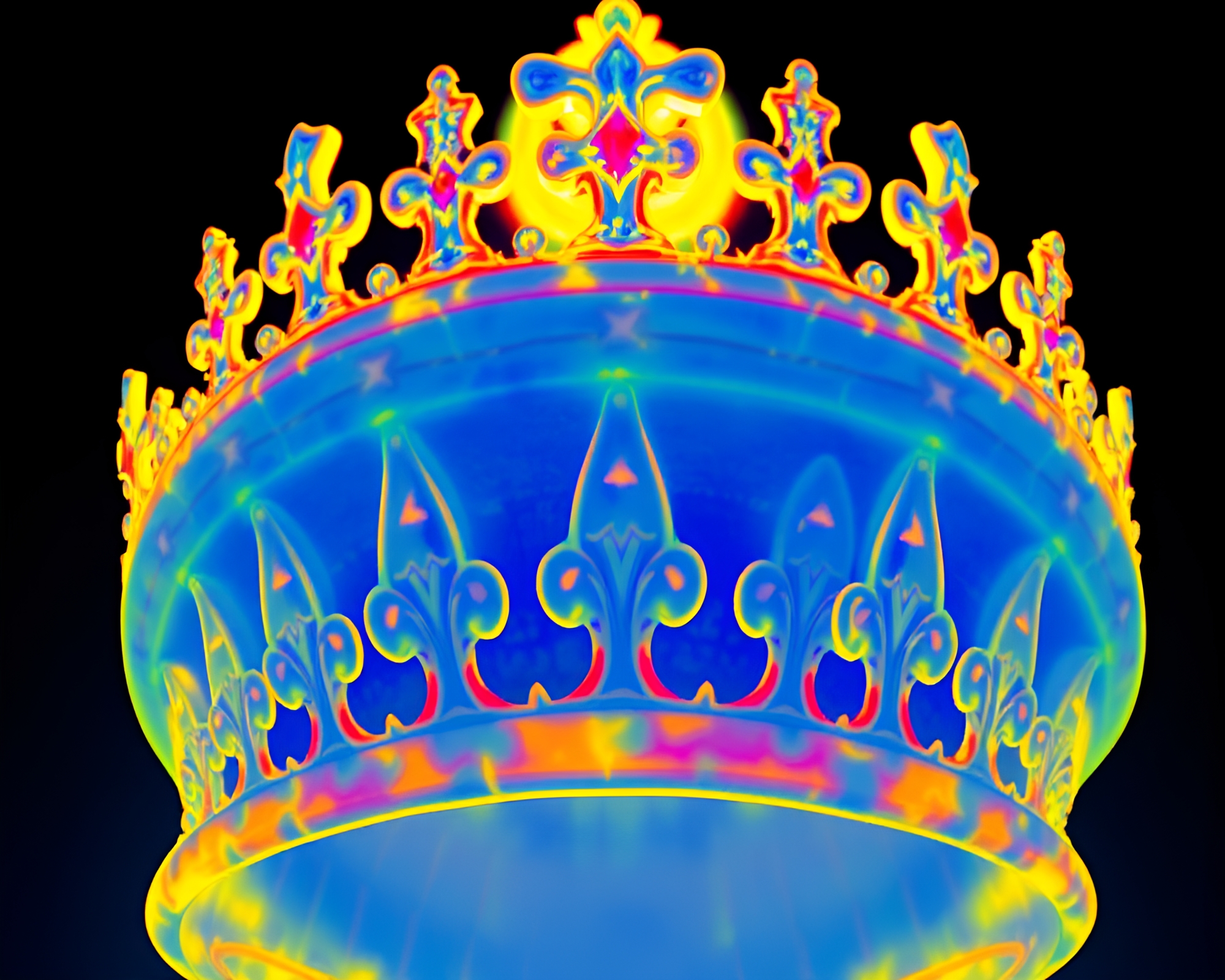Majestic Crown in Thermal ASCII View – free AI stock image